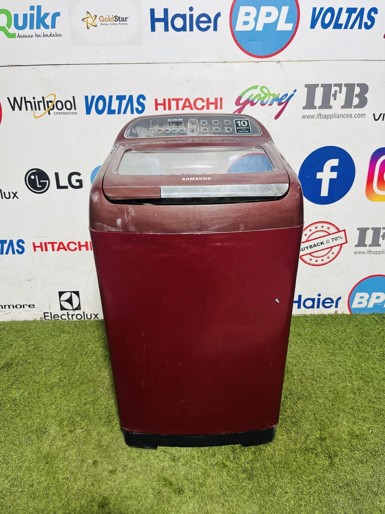 Samsung active wash + wobble technology 7+1 KG red in colour fully automatic top load washing machine