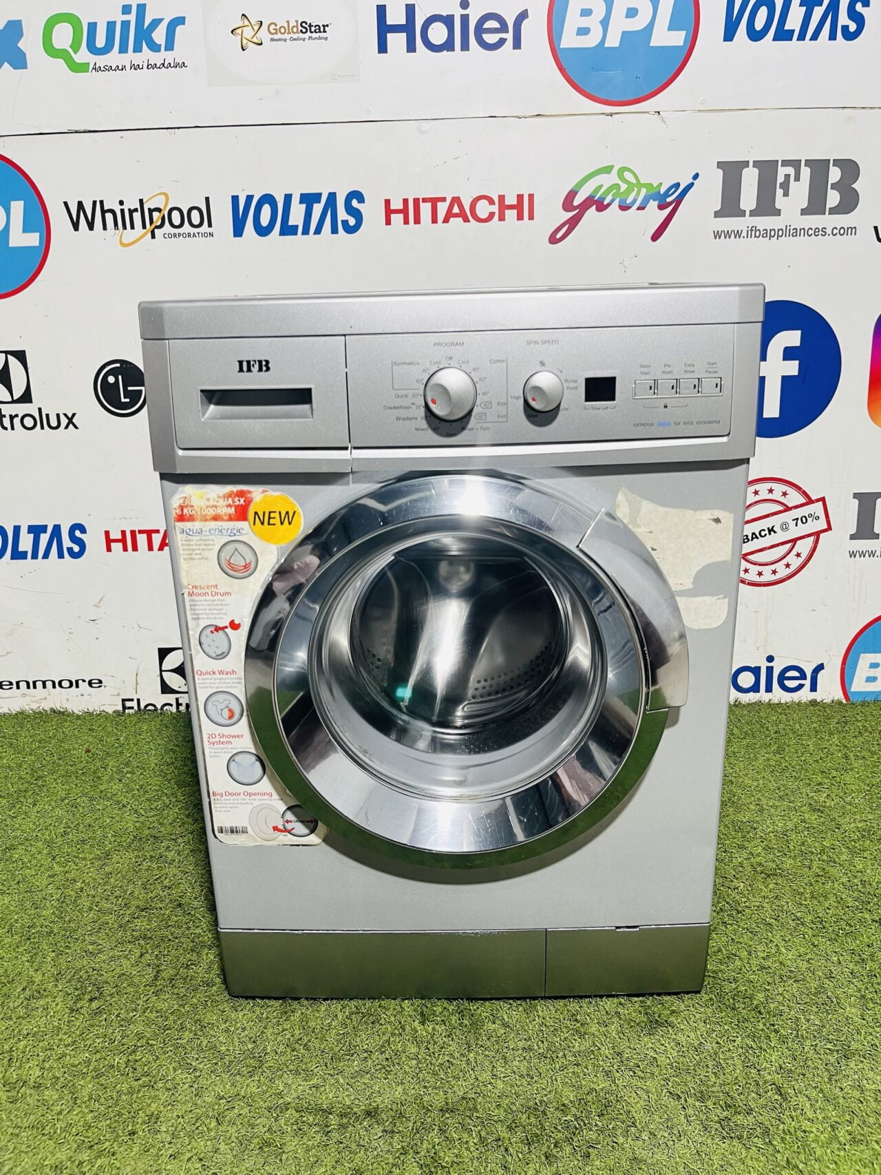 IFB Serena aqua sx 1000 rpm silver in colour with digital time display 6 kg fully automatic front load washing machine