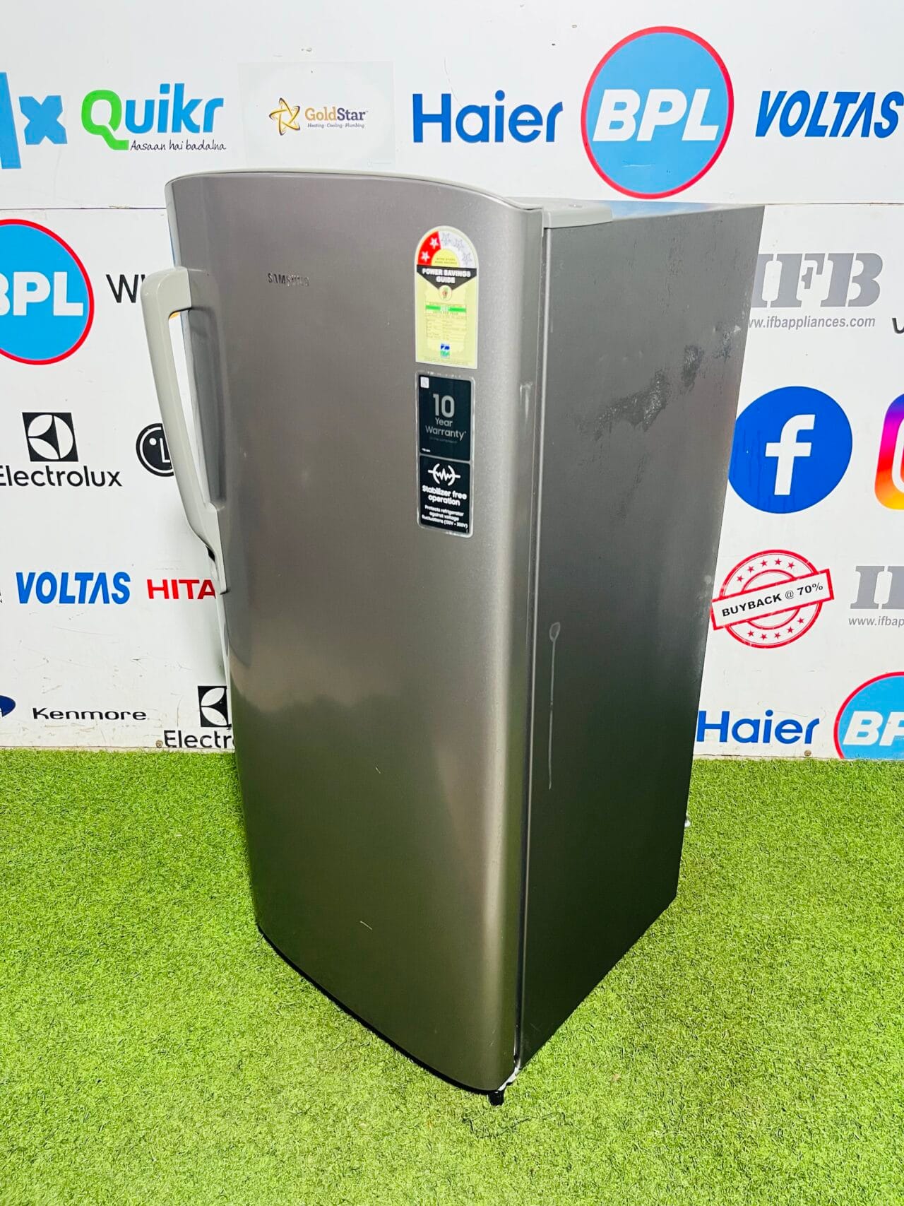 Samsung steel finish with energy saving 190ltr inbuilt stabiliser like new single door refrigerator - Image 4