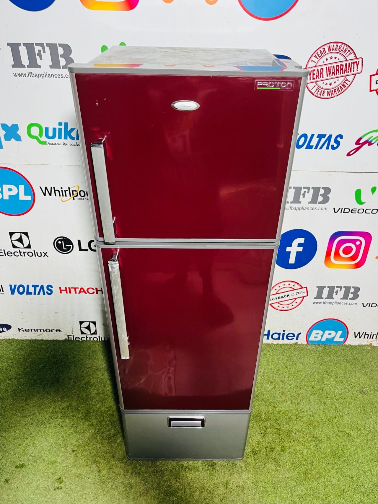 Whirlpool proton deep purple and silver in colour inbuilt stabiliser 320 ltr triple door refrigerator - Image 2