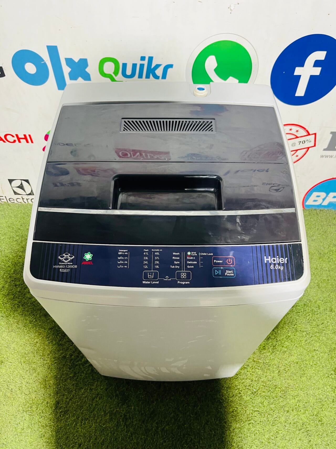 Haier fuzzy logic 5 star rating double colour fiber body 6 kg fully automatic gently used washing machine - Image 2