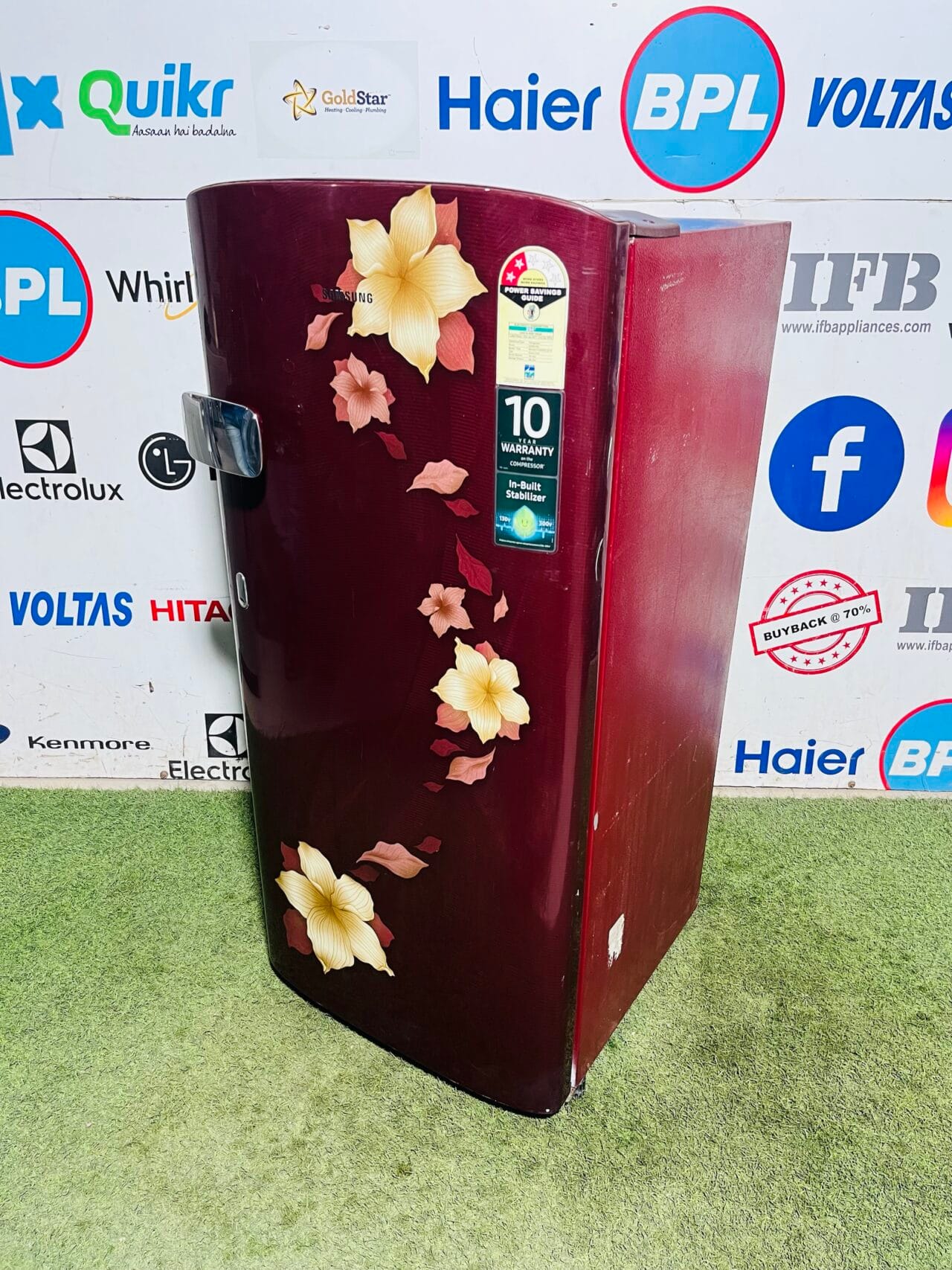 Samsung digital inverter with inbuilt stabiliser 190 ltr gently used flower model single door refrigerator - Image 4