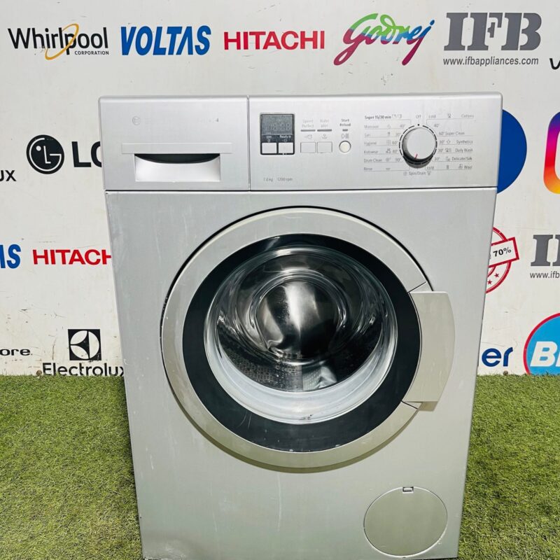 Bosch series 4 silver in colour with 1200 rpm 7 kg fully automatic used front load washing machine at affordable prices (Refurbished)