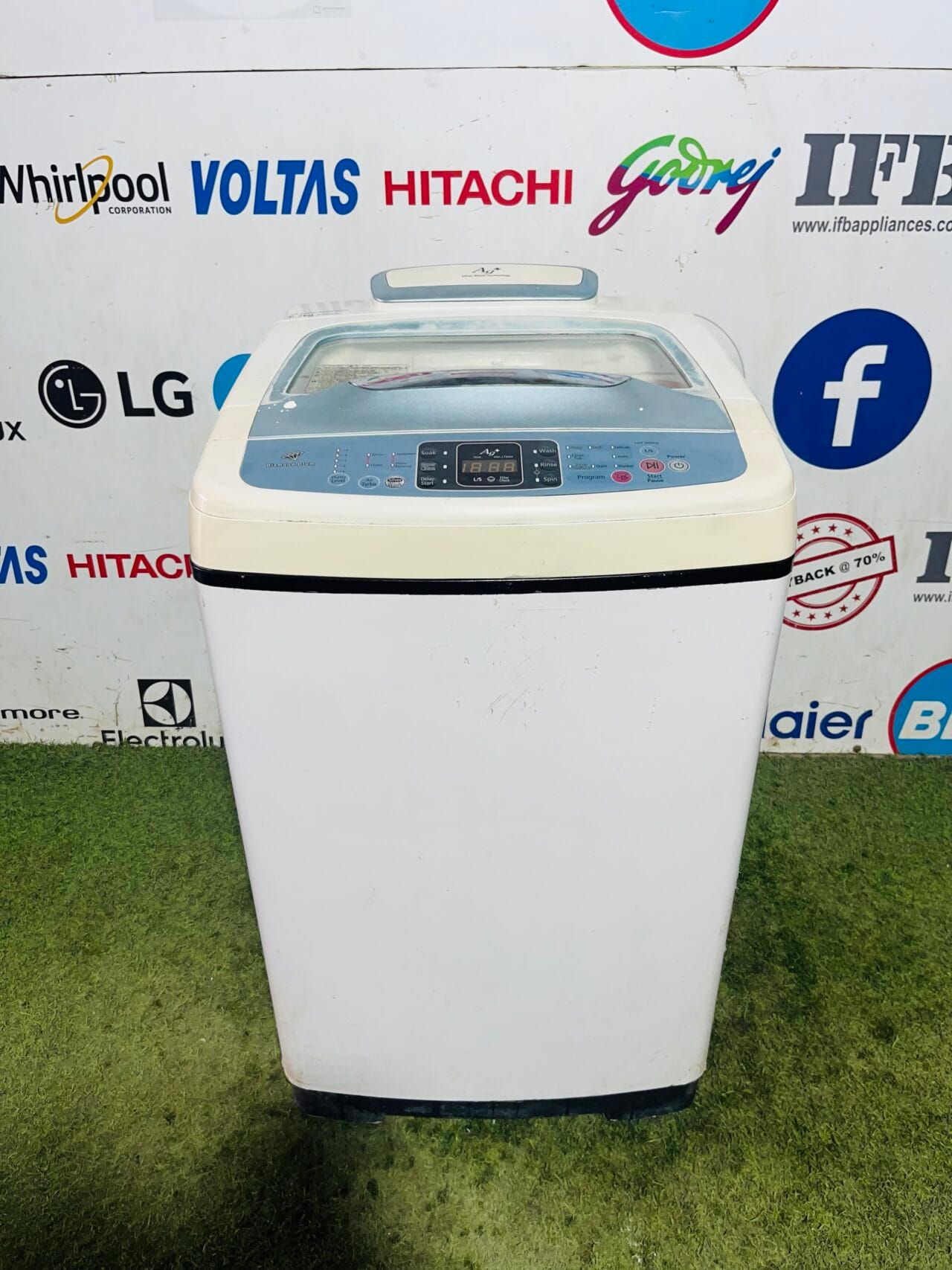 Samsung diamond drum ag+ silver wash technology white and blue in colour 6.2 kg fully automatic top load washing machine