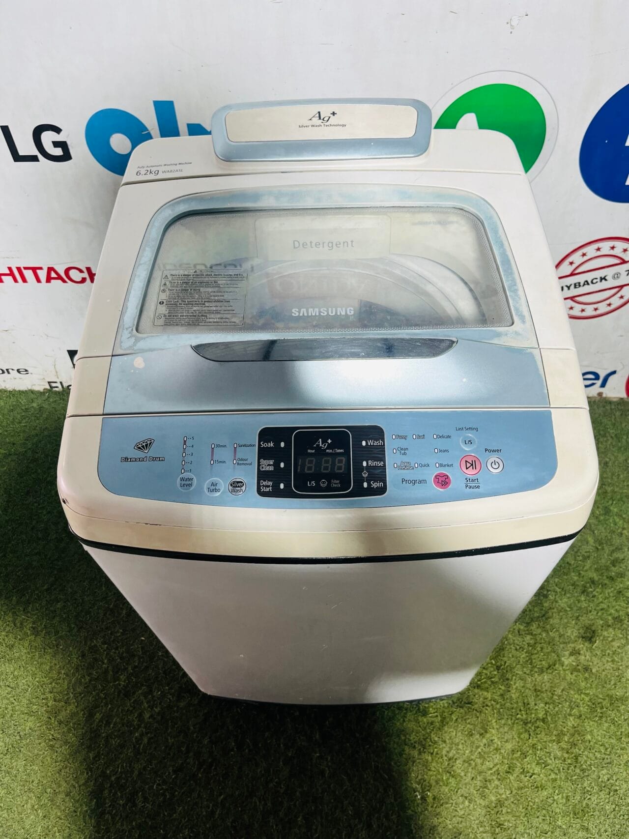 Samsung diamond drum ag+ silver wash technology white and blue in colour 6.2 kg fully automatic top load washing machine - Image 2