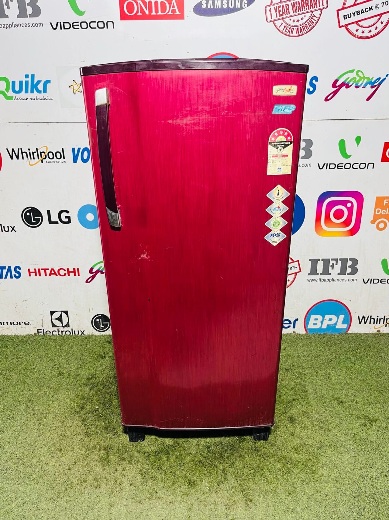 Godrej edge sx 5 star energy rating inbuilt stabiliser 210 ltr gently used single door refrigerator at discounted price