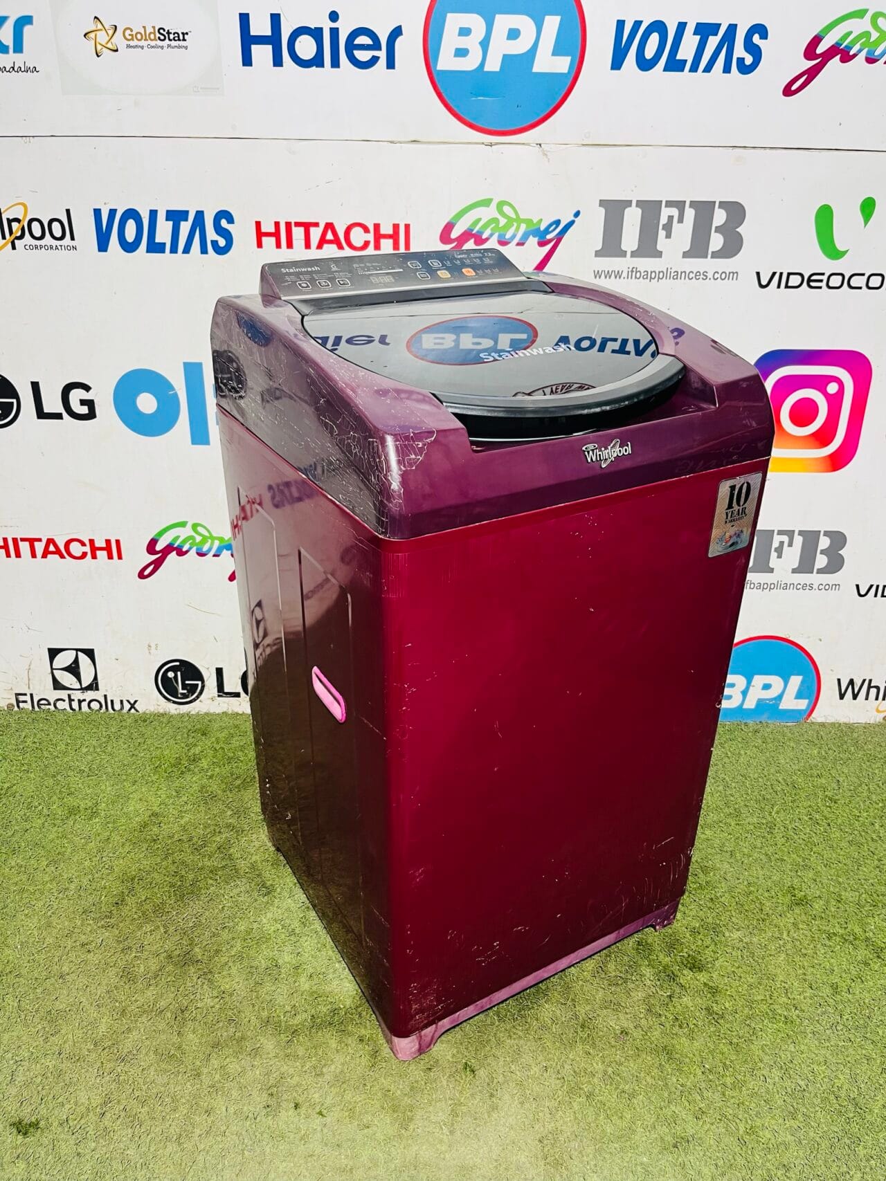Whirlpool 6th sense stainwash purple in colour 7.2 kg with multiple programs fully automatic top load used washing machine - Image 5