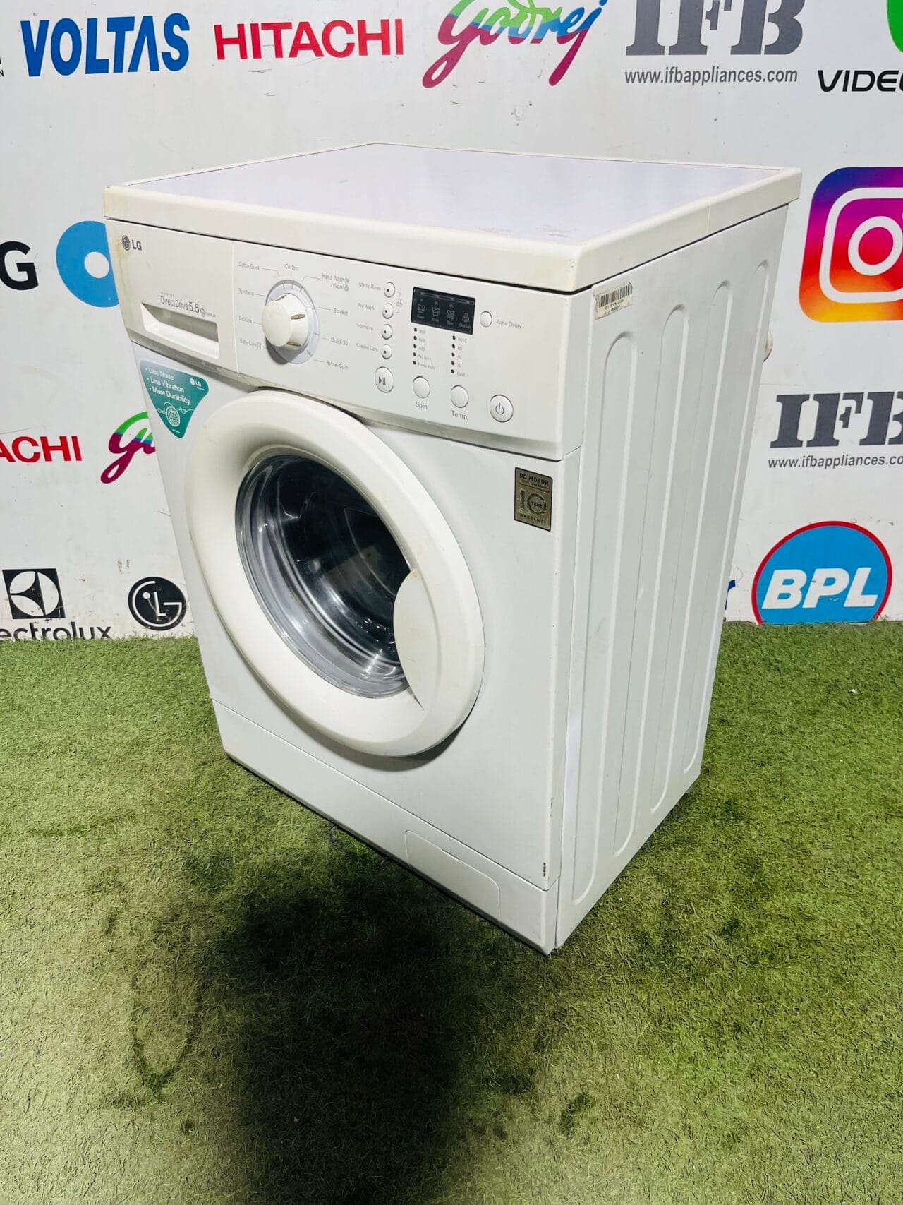 LG digital inverter direct drive with less noise and vibration White in colour 5.5 KG fully automatic front load washing machine - Image 5