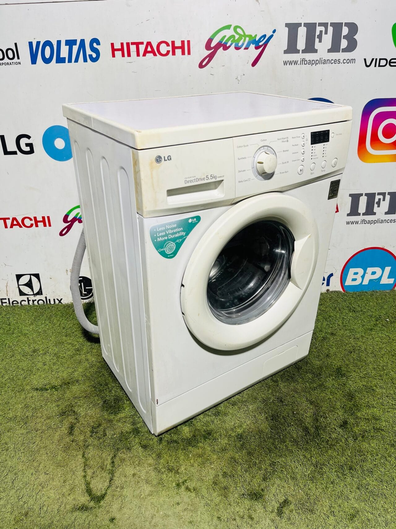LG digital inverter direct drive with less noise and vibration White in colour 5.5 KG fully automatic front load washing machine - Image 4
