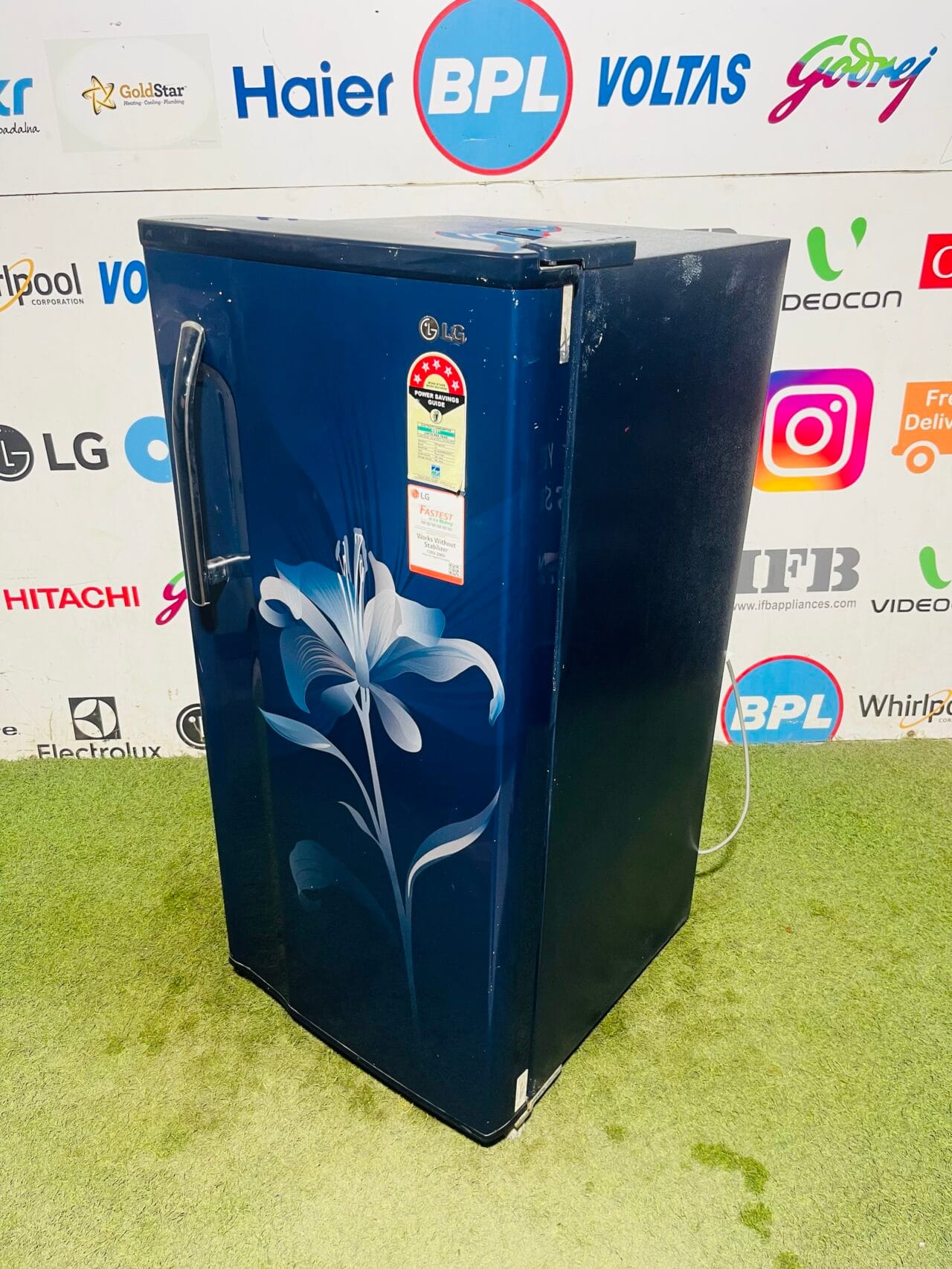 Lg 5 star energy rating inbuilt stabiliser blue flower model 190 ltr gently used single door refrigerator - Image 4