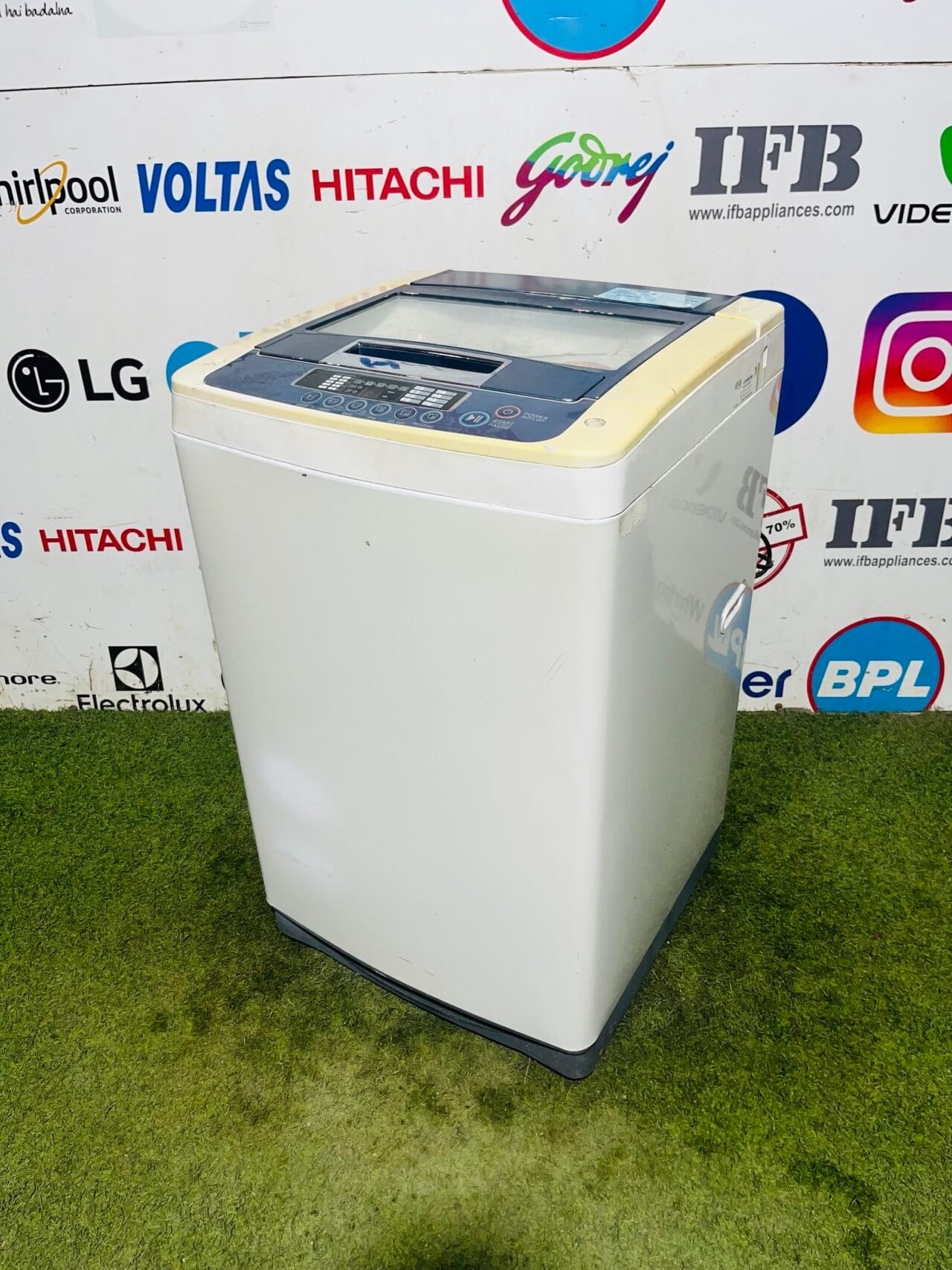 Lg fuzzy logic turbo drum white and blue in colour 6.5 kg fully automatic top load washing machine - Image 5