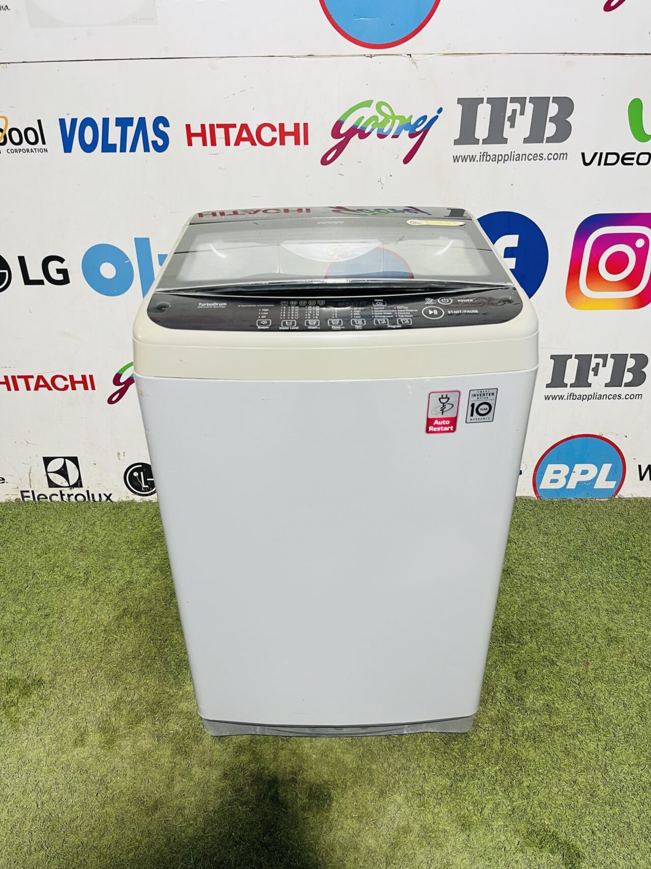 Lg smart inverter turbo drum with smart diagnosis and auto restart function 7 kg like new condition fully automatic top load washing machine