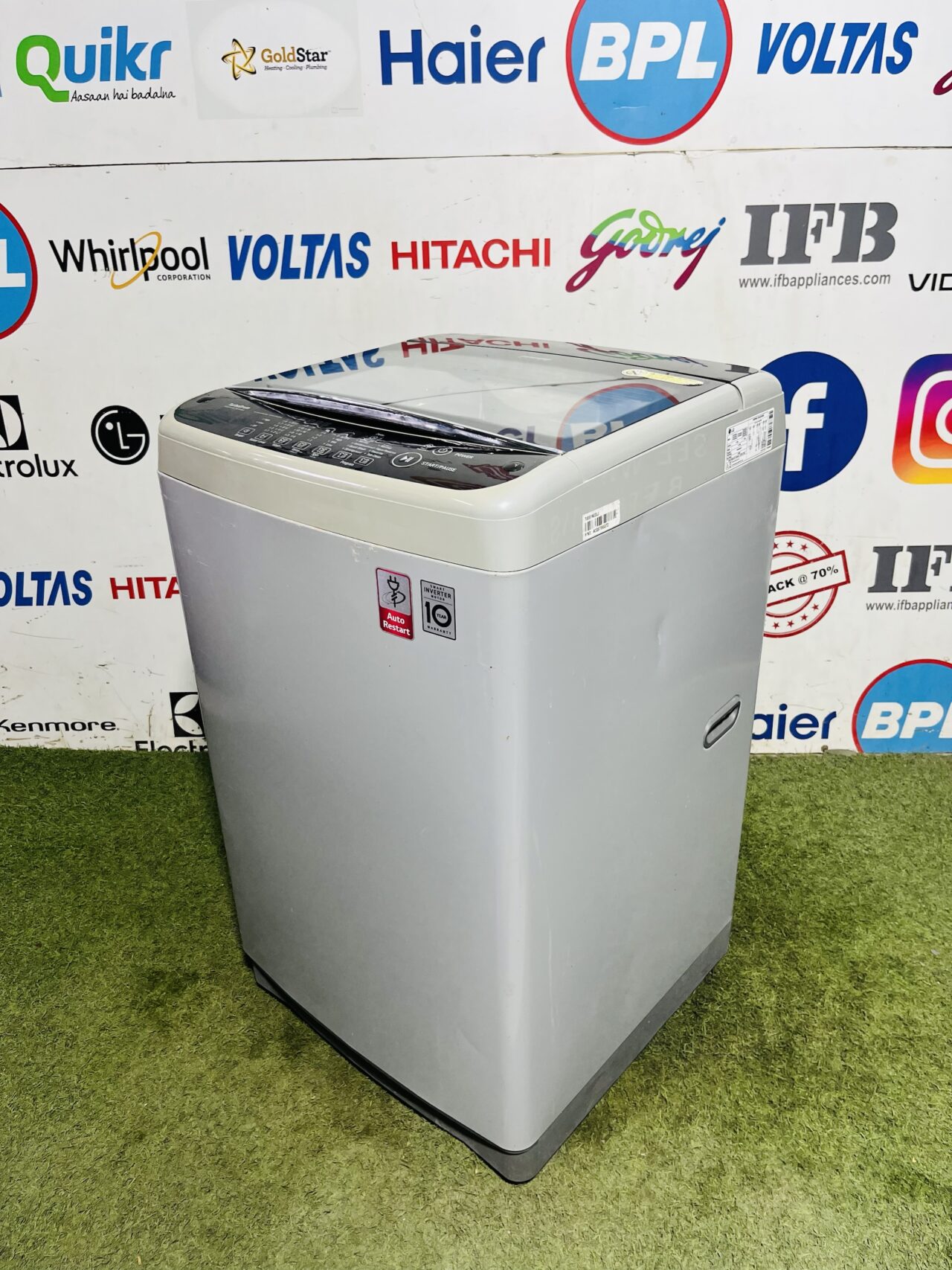 Lg smart inverter turbo drum with smart diagnosis and auto restart function 7 kg like new condition fully automatic top load washing machine - Image 5