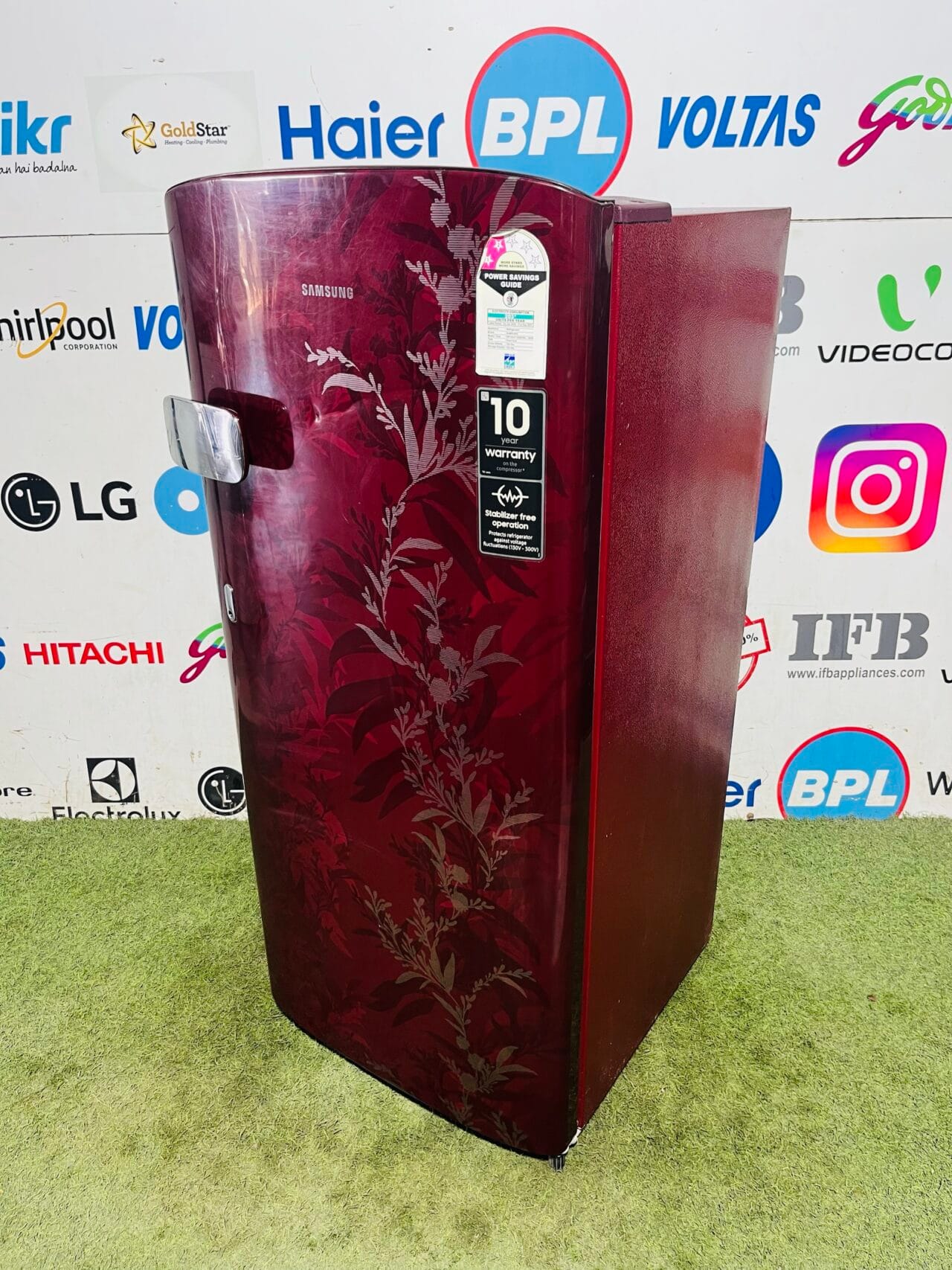 Samsung red flower model in build stabiliser, 190 L gently used good working condition, single or refrigerator - Image 4