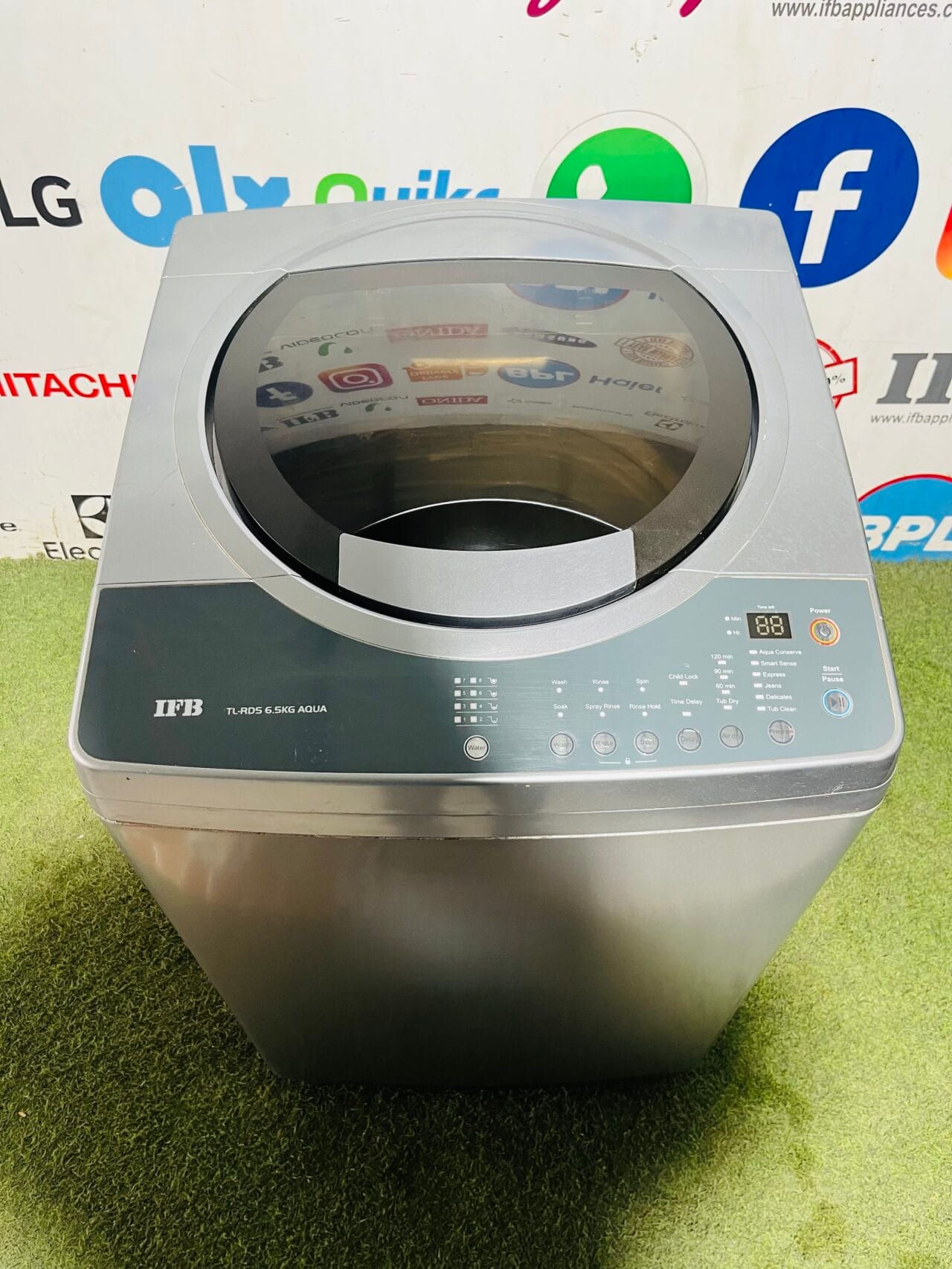 IFB TL-RDS aqua grey in colour with silver chromed steel drum like new condition 6.5 kg fully automatic top load washing machine - Image 2
