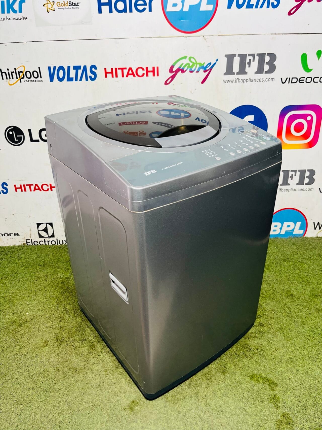 IFB TL-RDS aqua grey in colour with silver chromed steel drum like new condition 6.5 kg fully automatic top load washing machine - Image 4