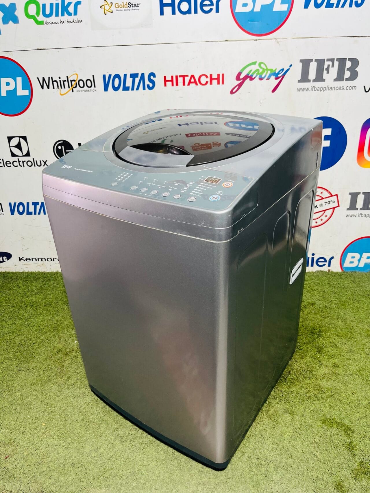 IFB TL-RDS aqua grey in colour with silver chromed steel drum like new condition 6.5 kg fully automatic top load washing machine - Image 5