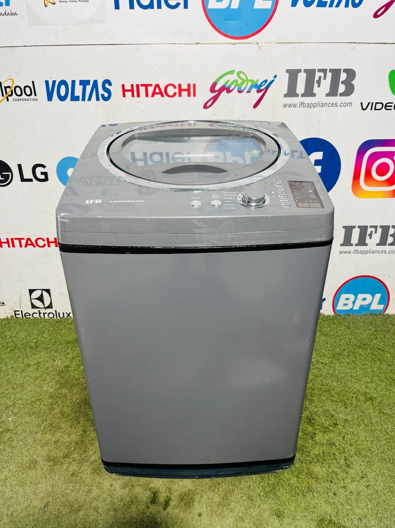 IFB TL-RDS aqua grey in colour with silver chromed steel drum 6.5 kg fully automatic top load washing machine