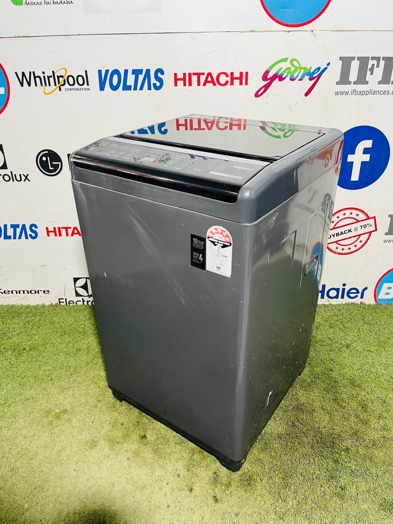 Whirlpool 6th sense white magic premier 5 star energy rating black in colour with auto tub clean,auto restart and multiple washing options 7 kg gently used fully automatic top load washing machine - Image 5