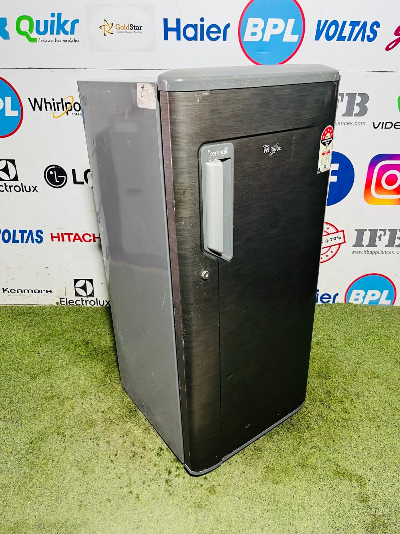 Whirlpool power cool ice magic 5 star energy rating inbuilt stabiliser grey in colour used 190 ltr single door refrigerator - Image 4