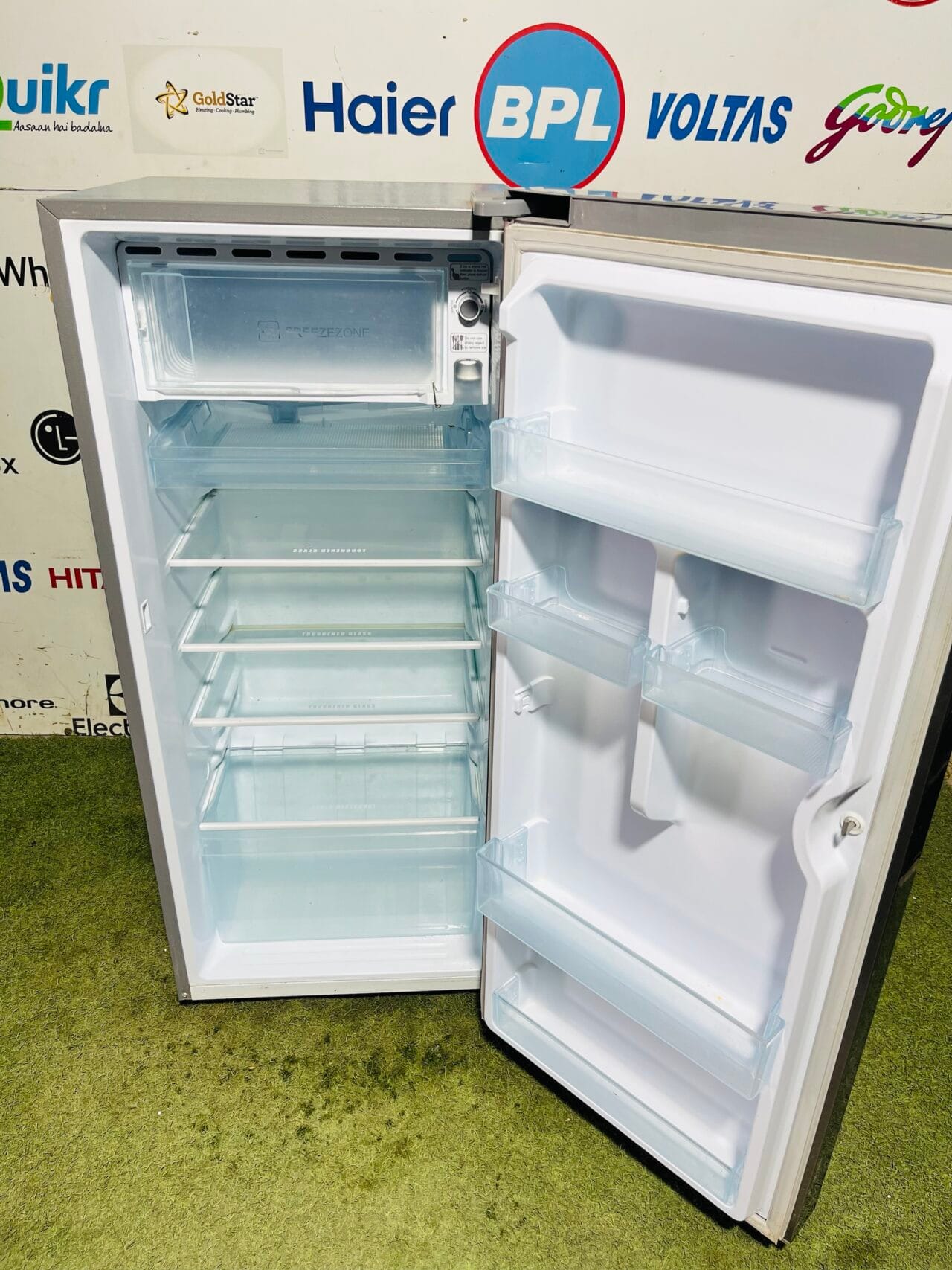 Haier four star energy rating inbuilt stabiliser steel finish gently used 190 ltr single door refrigerator - Image 3