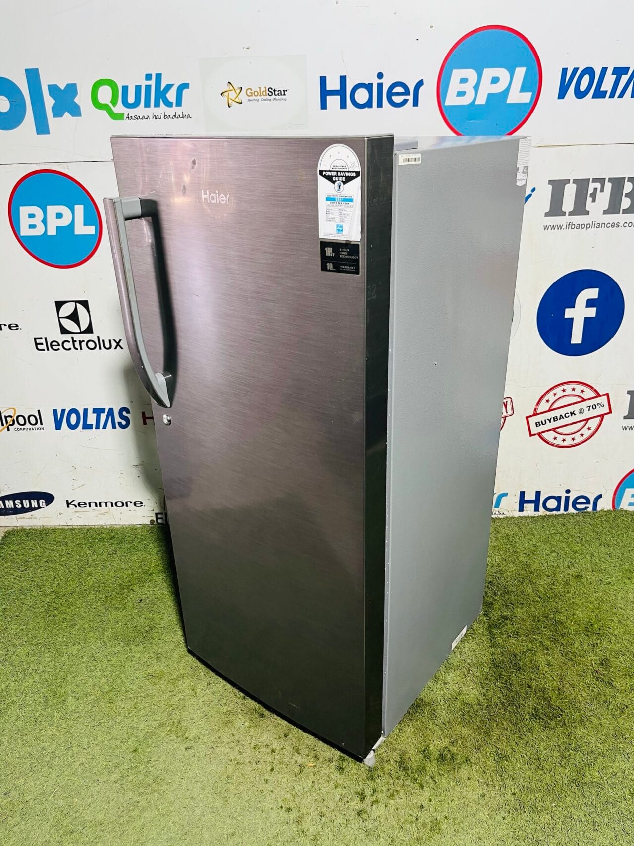 Haier four star energy rating inbuilt stabiliser steel finish gently used 190 ltr single door refrigerator - Image 4