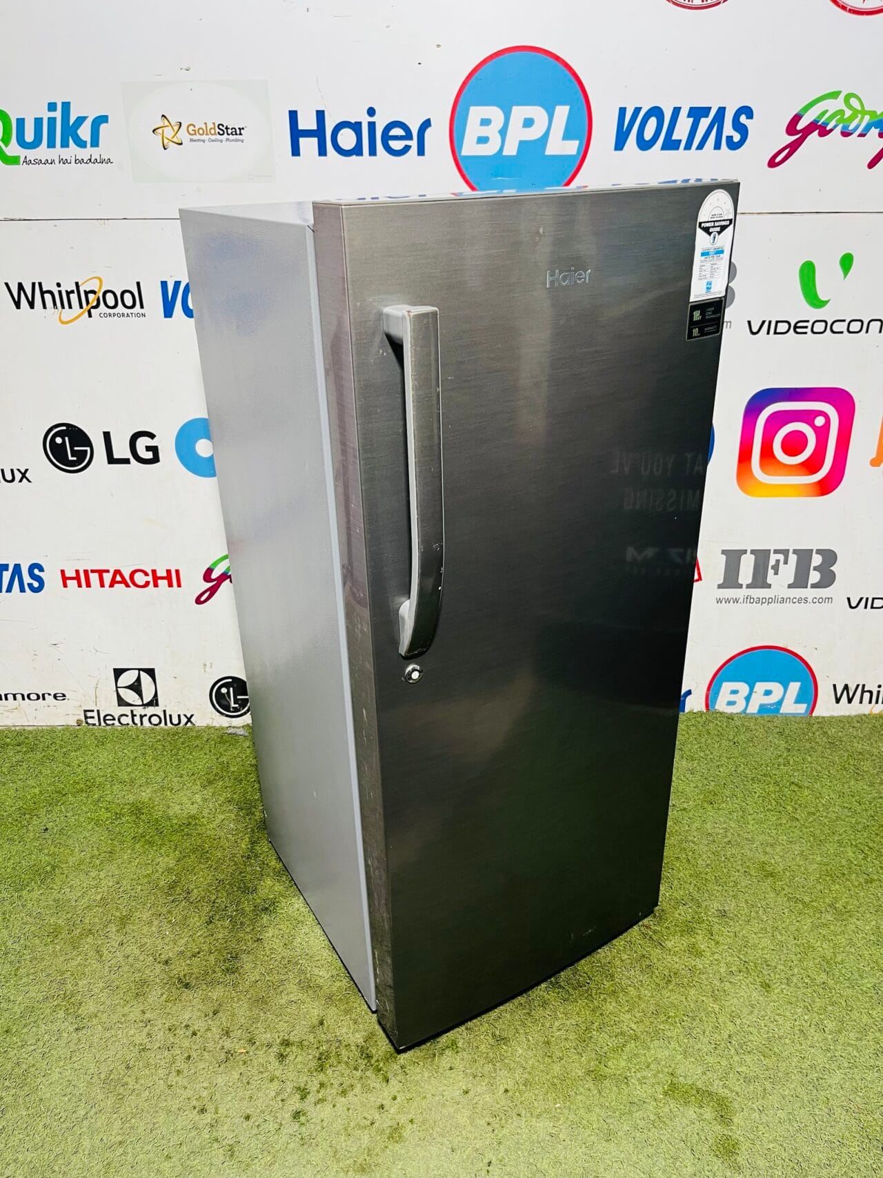 Haier four star energy rating inbuilt stabiliser steel finish gently used 190 ltr single door refrigerator - Image 5