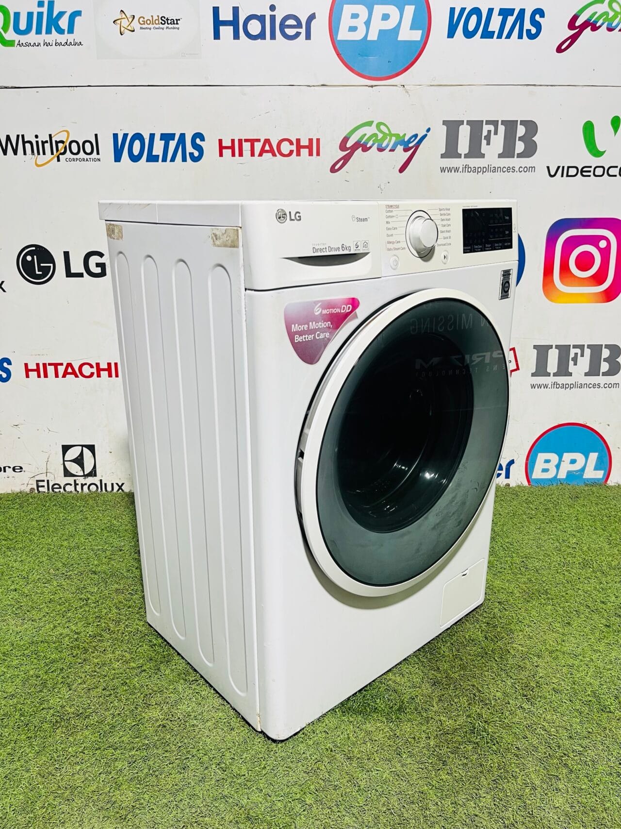 Lg steam 6th motion direct drive digital inverter comes with less noise and vibration 6 kg gently used digital display fully automatic front load washing machine - Image 5