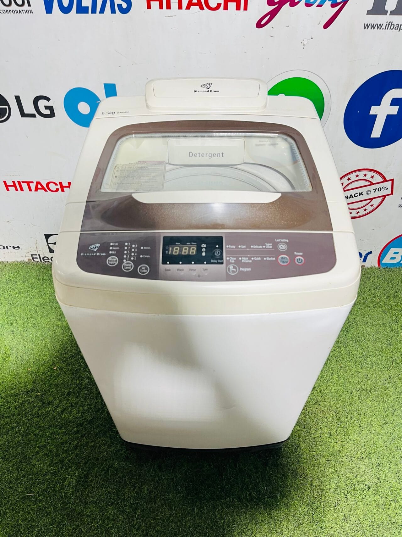 Samsung diamond drum double colour fully automatic gently used 6.5 kg top load washing machine with multiple programs - Image 2