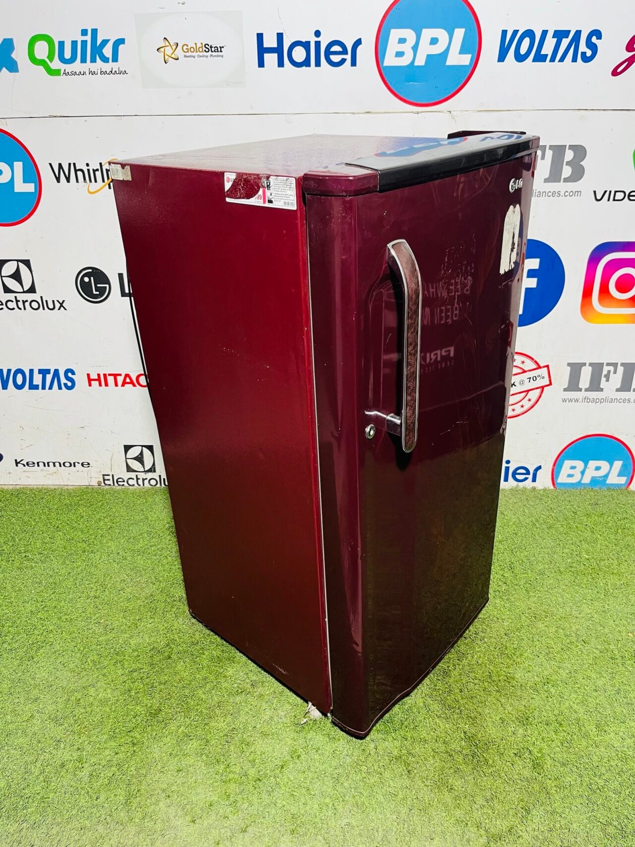 Lg 5 star energy rating inbuilt stabiliser maroon flower model 190 ltr used single door refrigerator - Image 4