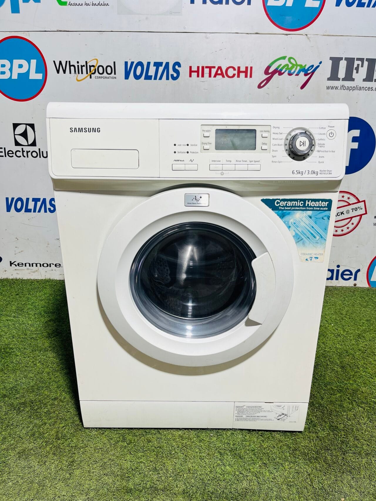 Samsung AG plus silver nano technology with inbuilt ceramic heater 6.5 / 3 kg washer and dryer with multiple washing options like new condition fully automatic front load washing machine