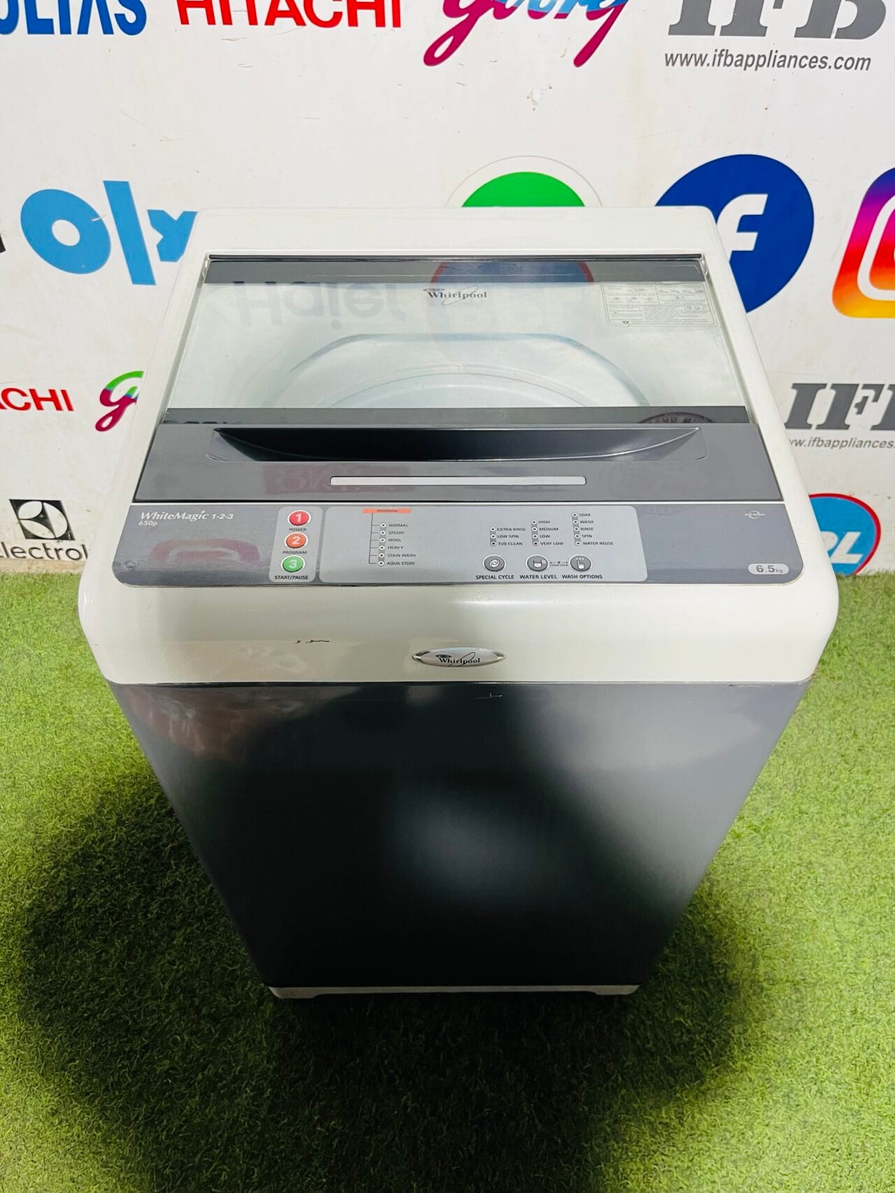Whirlpool white magic 123 grey and white in colour 6.5 kg with auto restart gently used fully automatic top load washing machine - Image 2