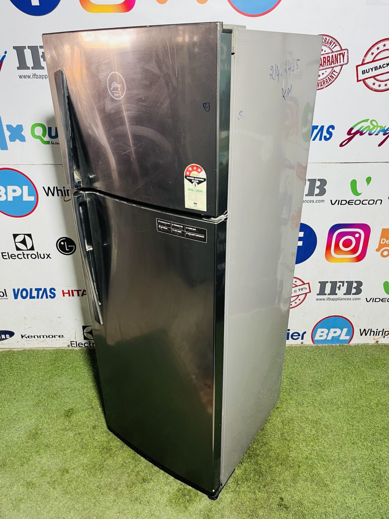 Godrej eon 4 star energy rating inbuilt stabiliser 300 ltr steel finish gently used double door refrigerator - Image 4