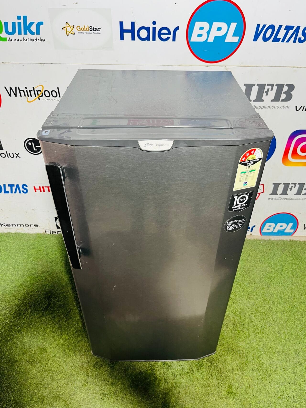Godrej edge pro inbuilt stabiliser 190 ltr energy saving steel finish gently used single door refrigerator - Image 2