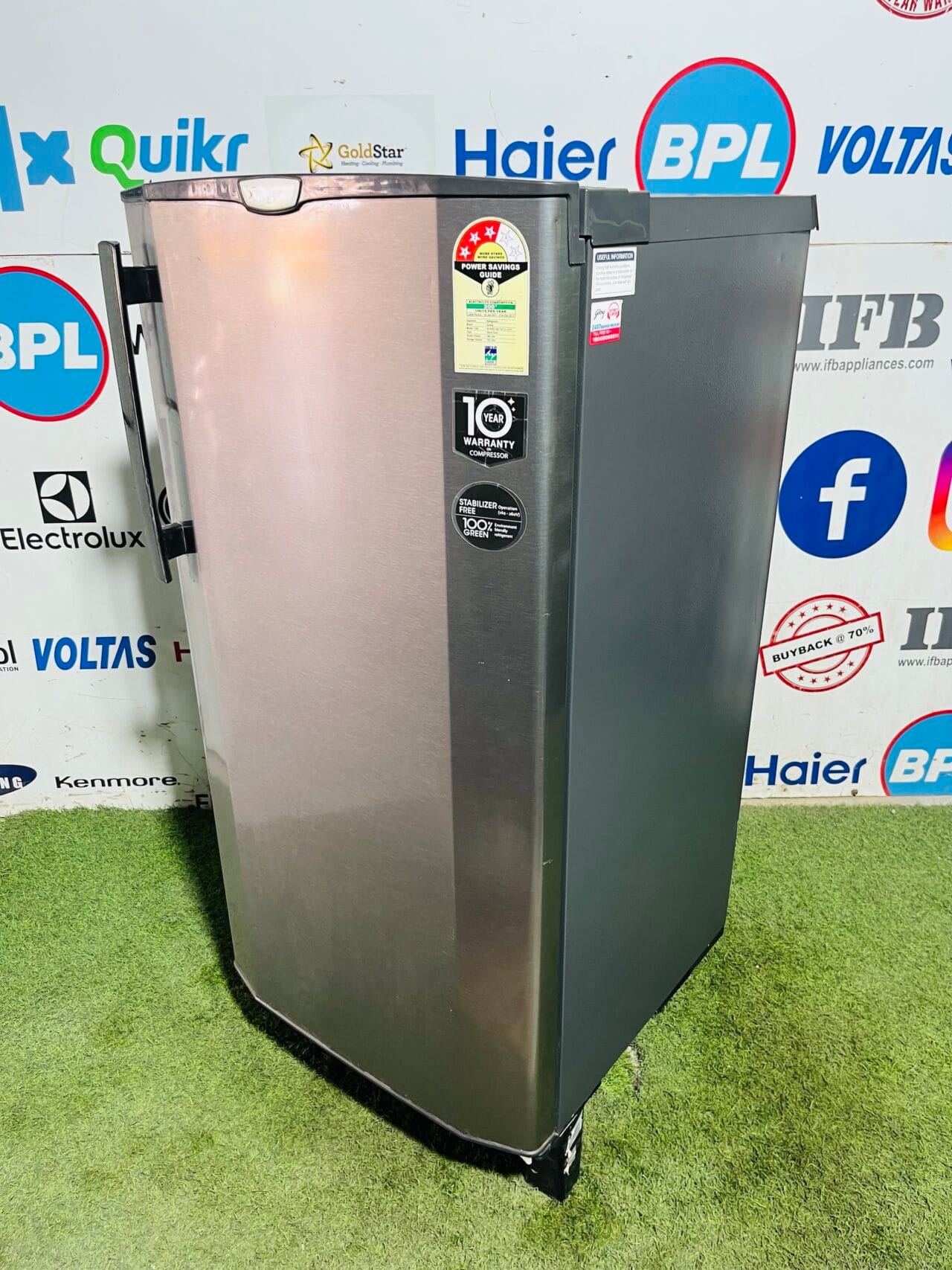 Godrej edge pro inbuilt stabiliser 190 ltr energy saving steel finish gently used single door refrigerator - Image 4