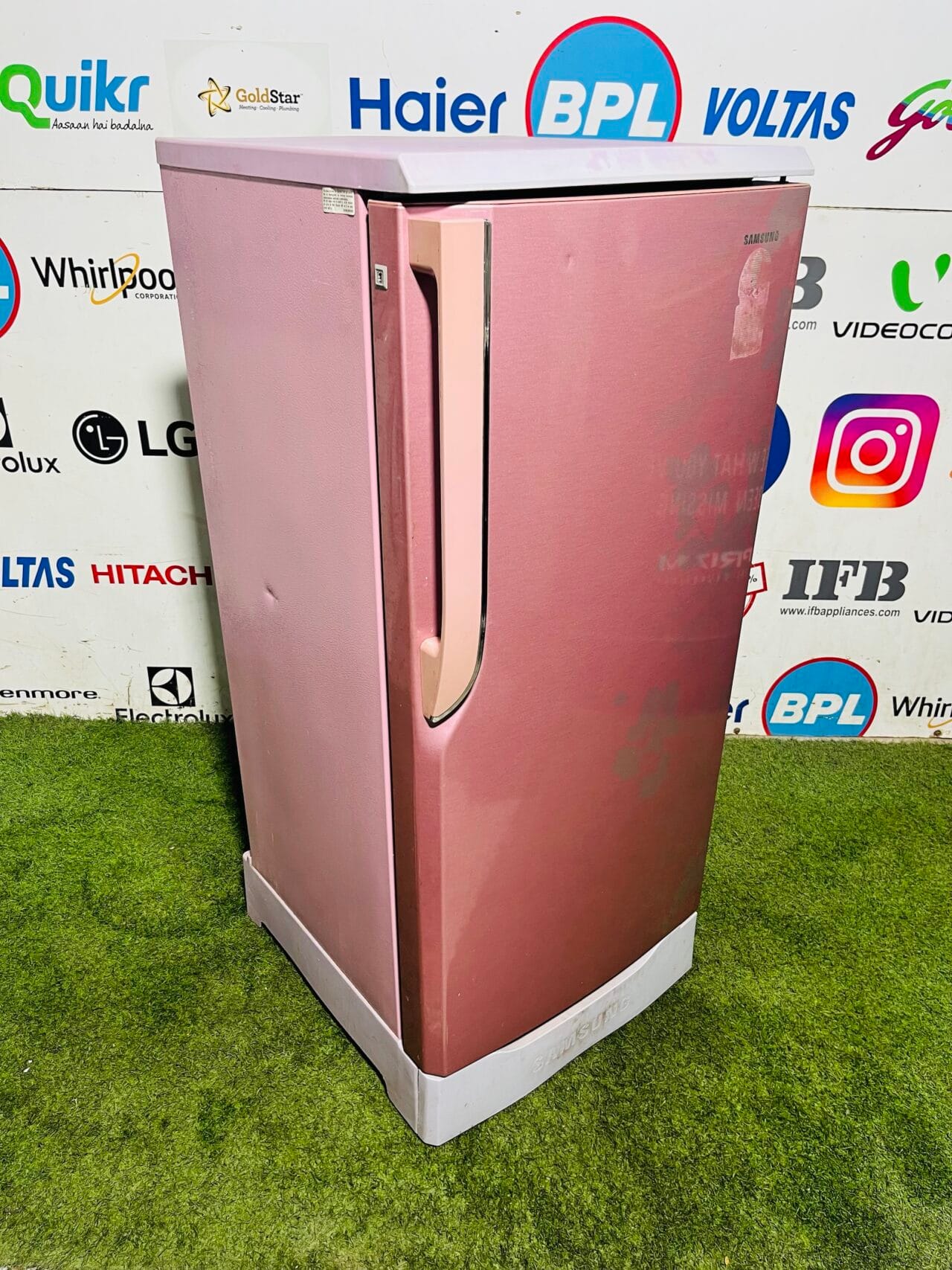 Samsung 5 star energy rating inbuilt stabiliser with base stand and onion tray 190 ltr pink flower model single door refrigerator - Image 5