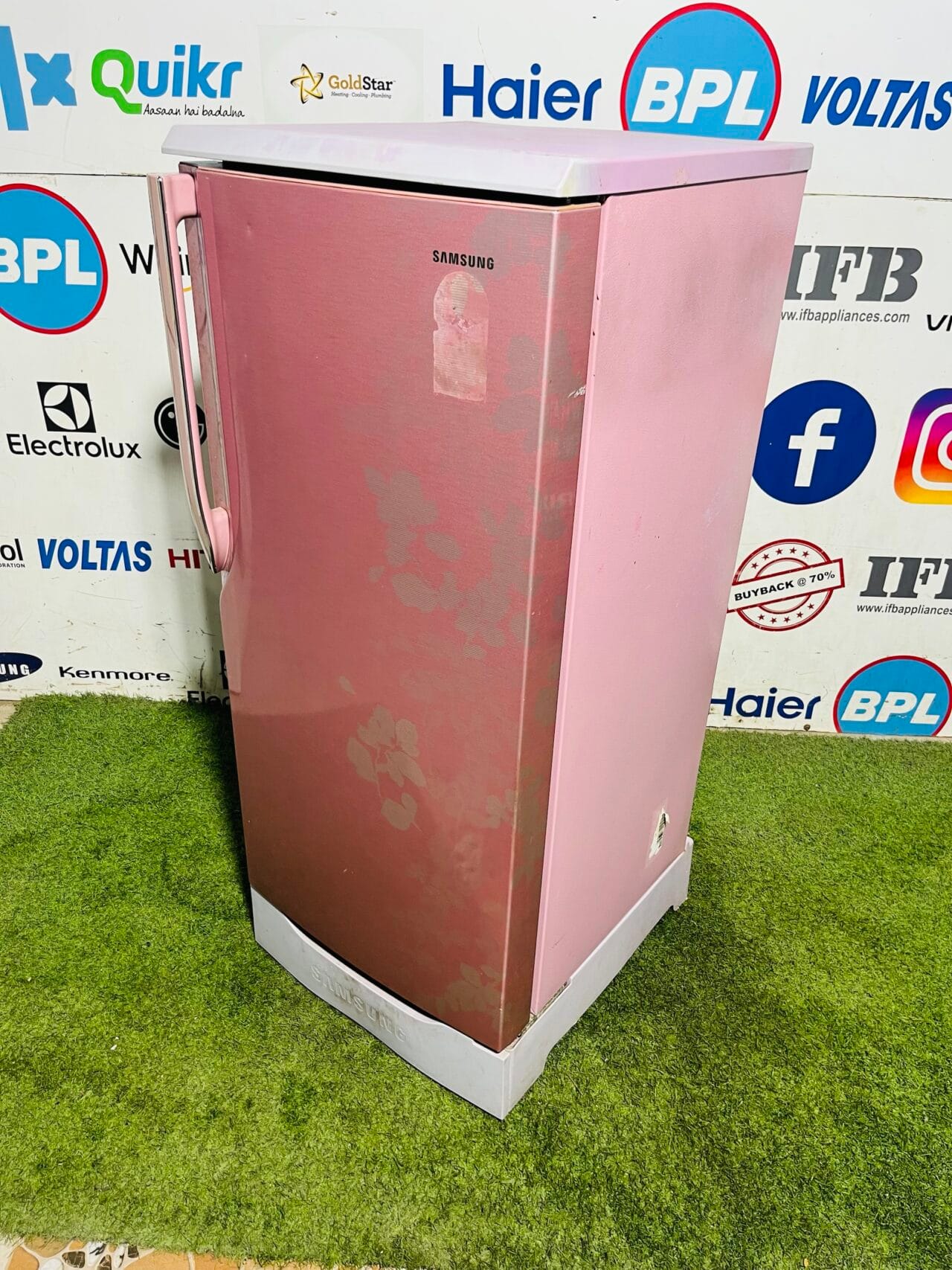 Samsung 5 star energy rating inbuilt stabiliser with base stand and onion tray 190 ltr pink flower model single door refrigerator - Image 6