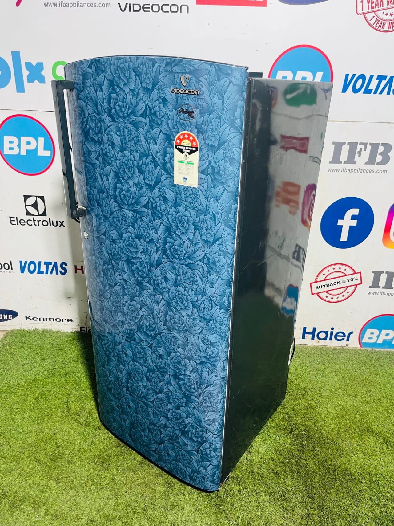 Videocon platinum ultra 5 star energy rating inbuilt stabiliser blue flower model 200 ltr like new condition single door refrigerator - Image 4