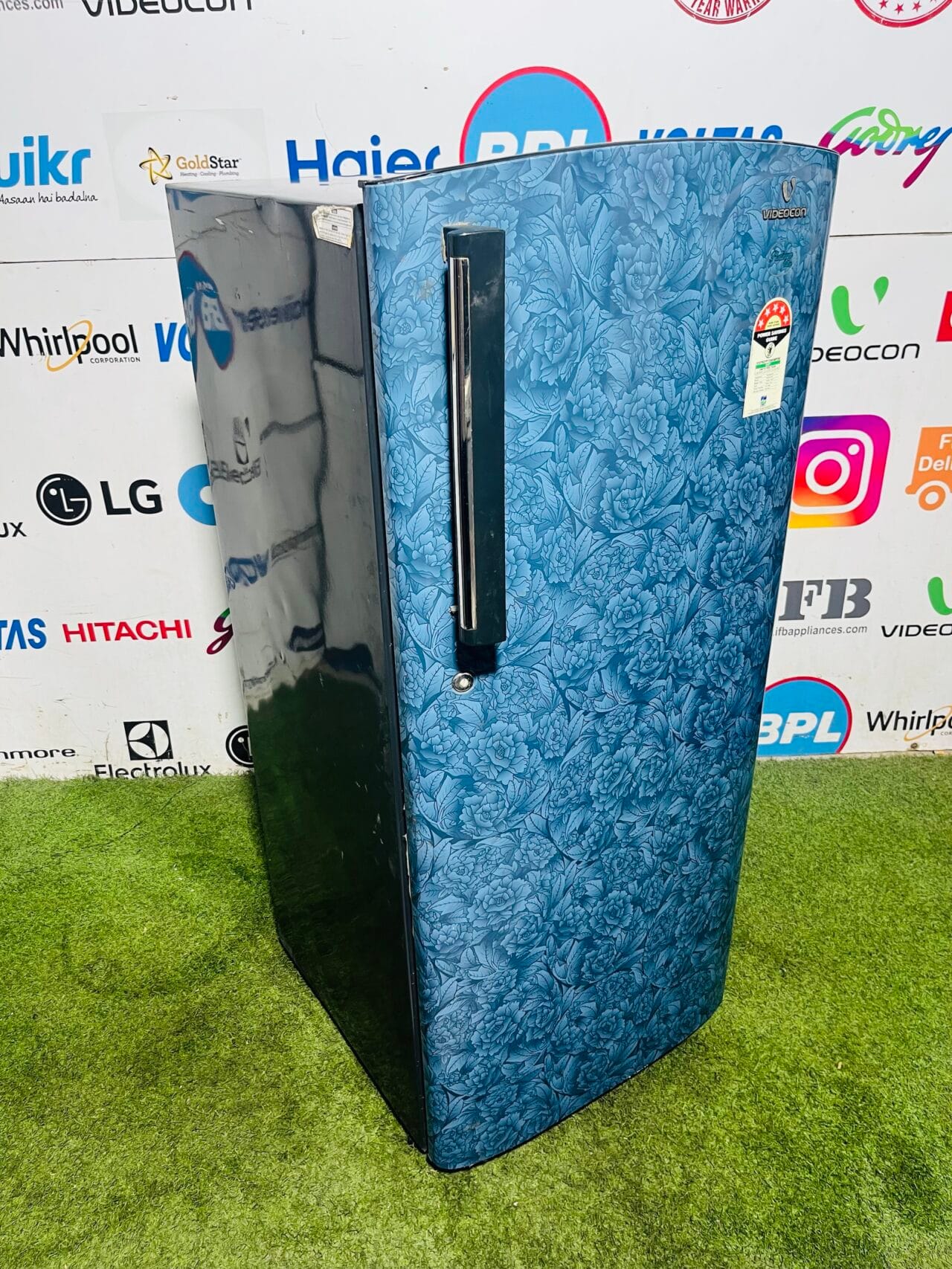 Videocon platinum ultra 5 star energy rating inbuilt stabiliser blue flower model 200 ltr like new condition single door refrigerator - Image 5