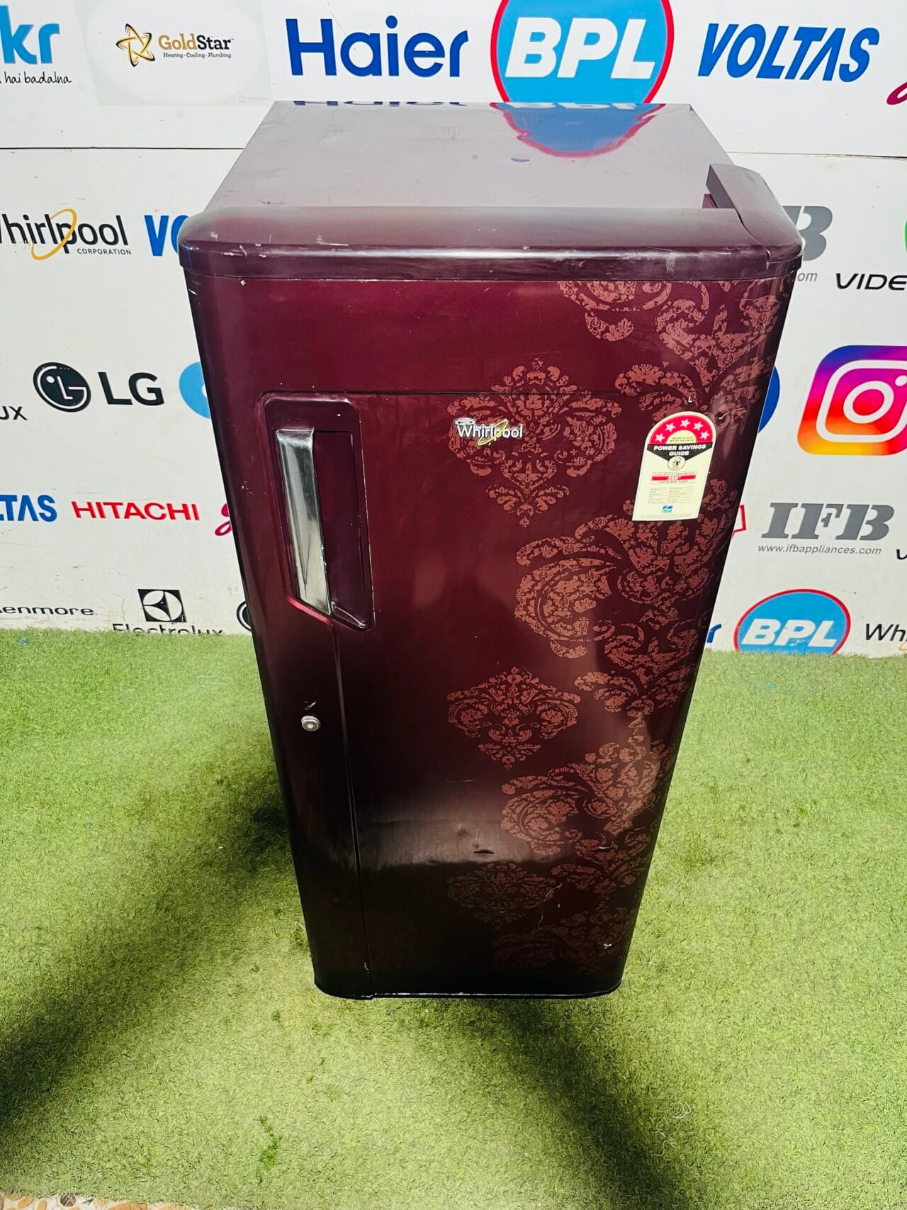 Whirlpool ice magic power cool 5 star energy rating inbuilt stabiliser maroon flower model 190 ltr single door refrigerator - Image 2