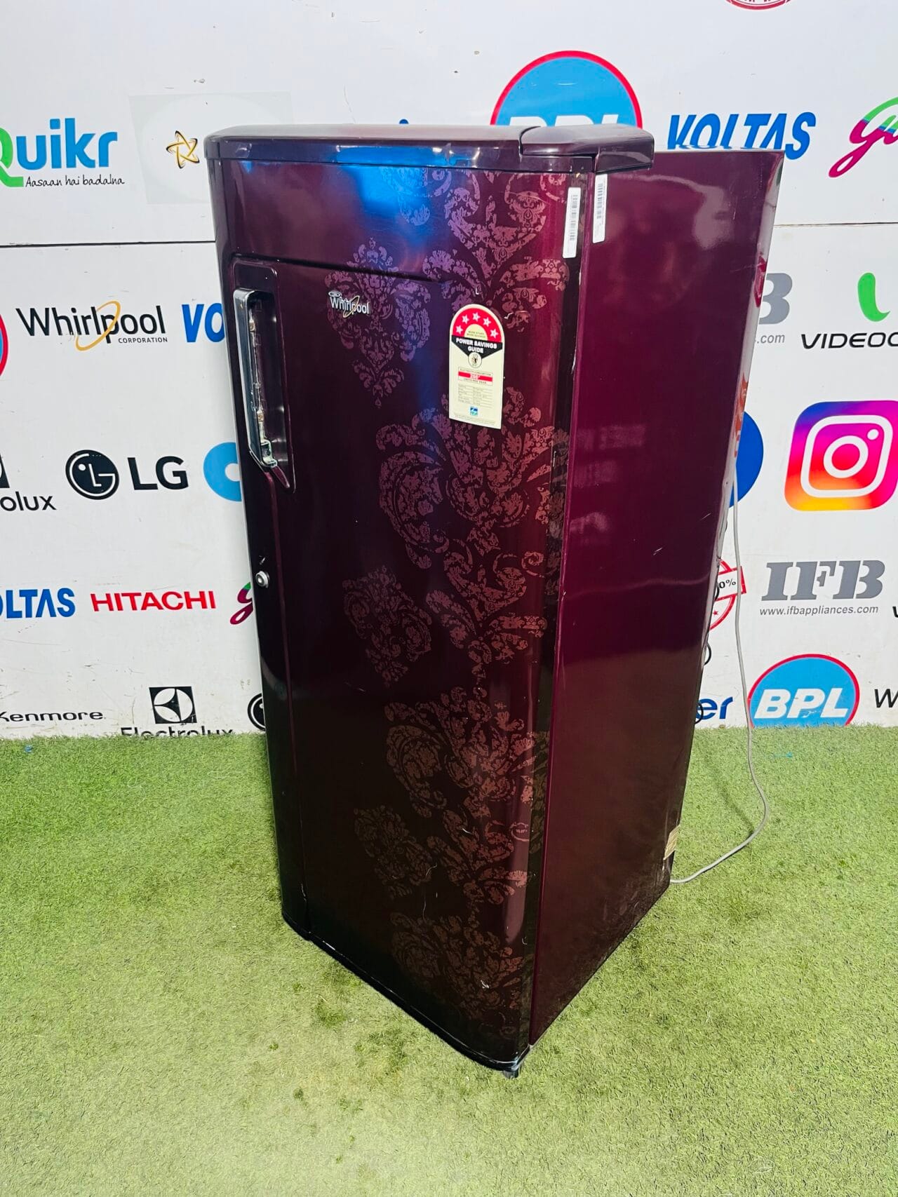 Whirlpool ice magic power cool 5 star energy rating inbuilt stabiliser maroon flower model 190 ltr single door refrigerator - Image 5