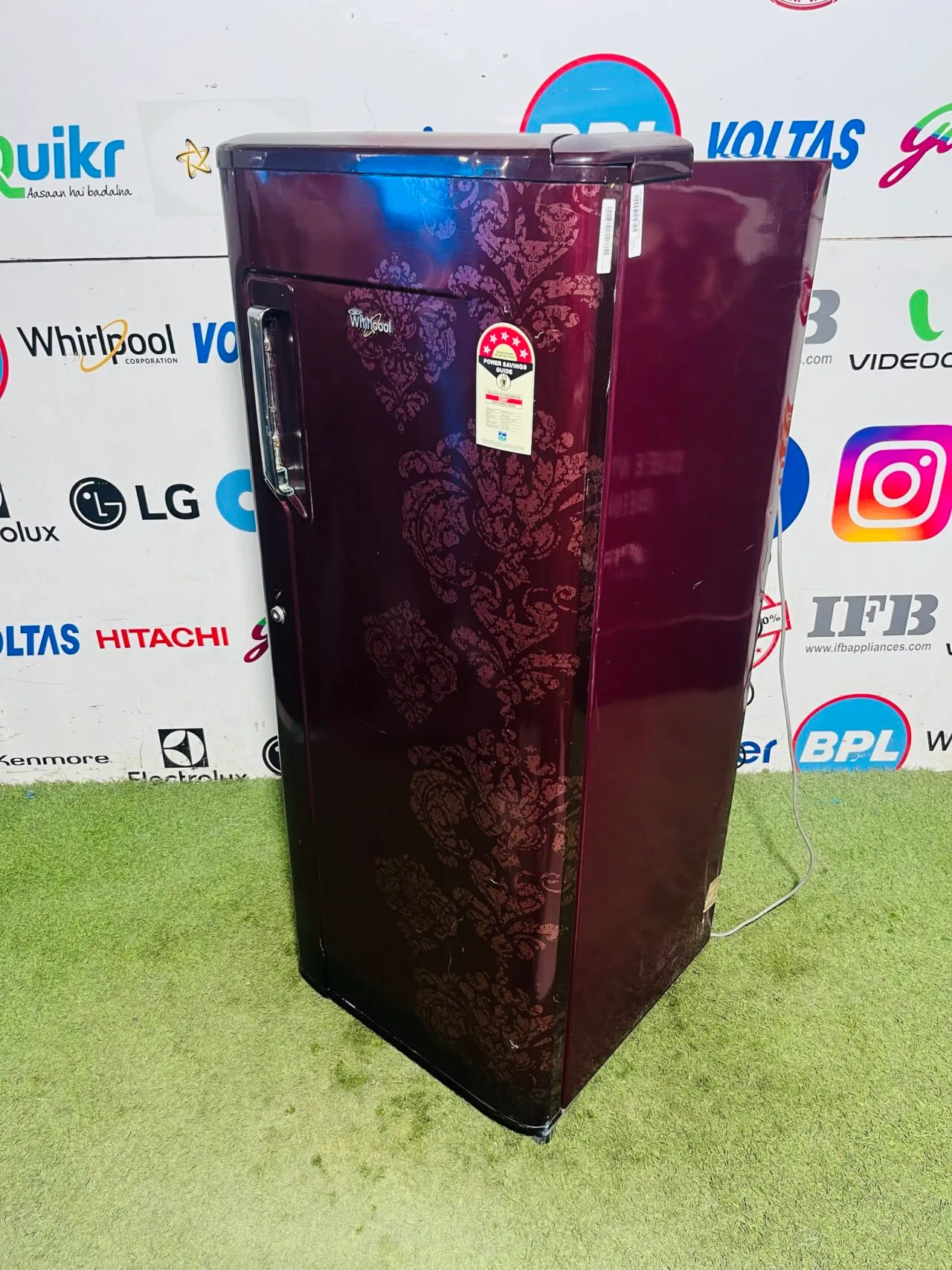 Whirlpool ice magic power cool 5 star energy rating inbuilt stabiliser maroon flower model 190 ltr single door refrigerator - Image 5