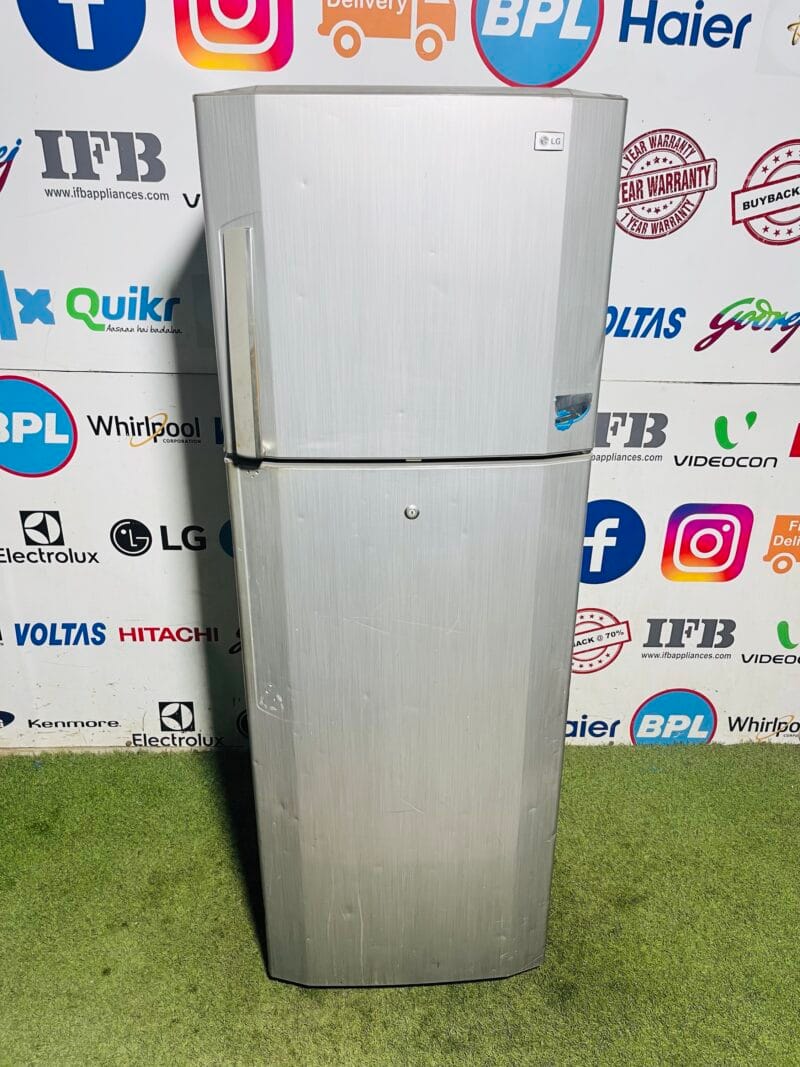 Lg 5 star energy rating inbuilt stabiliser silver in colour 320 ltr double door used refrigerator