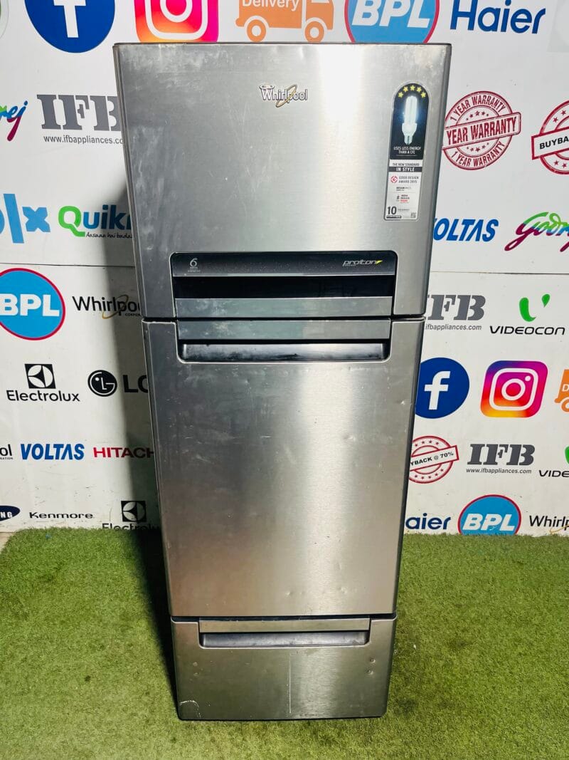 Whirlpool 6 sense proton 320 ltr steel finish   Inbuilt stabiliser triple door refrigerator