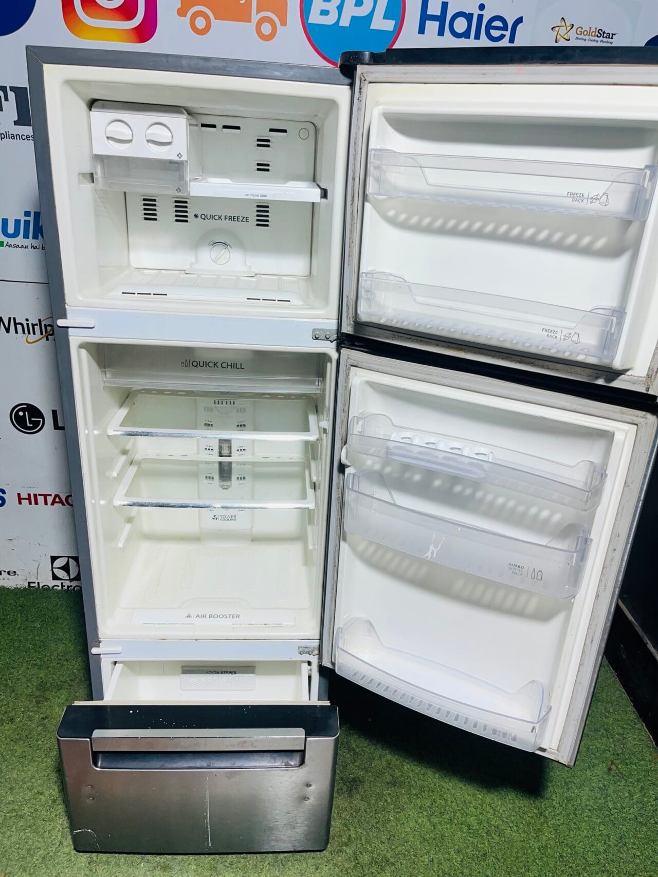 Whirlpool 6 sense proton 320 ltr steel finish   Inbuilt stabiliser triple door refrigerator - Image 3