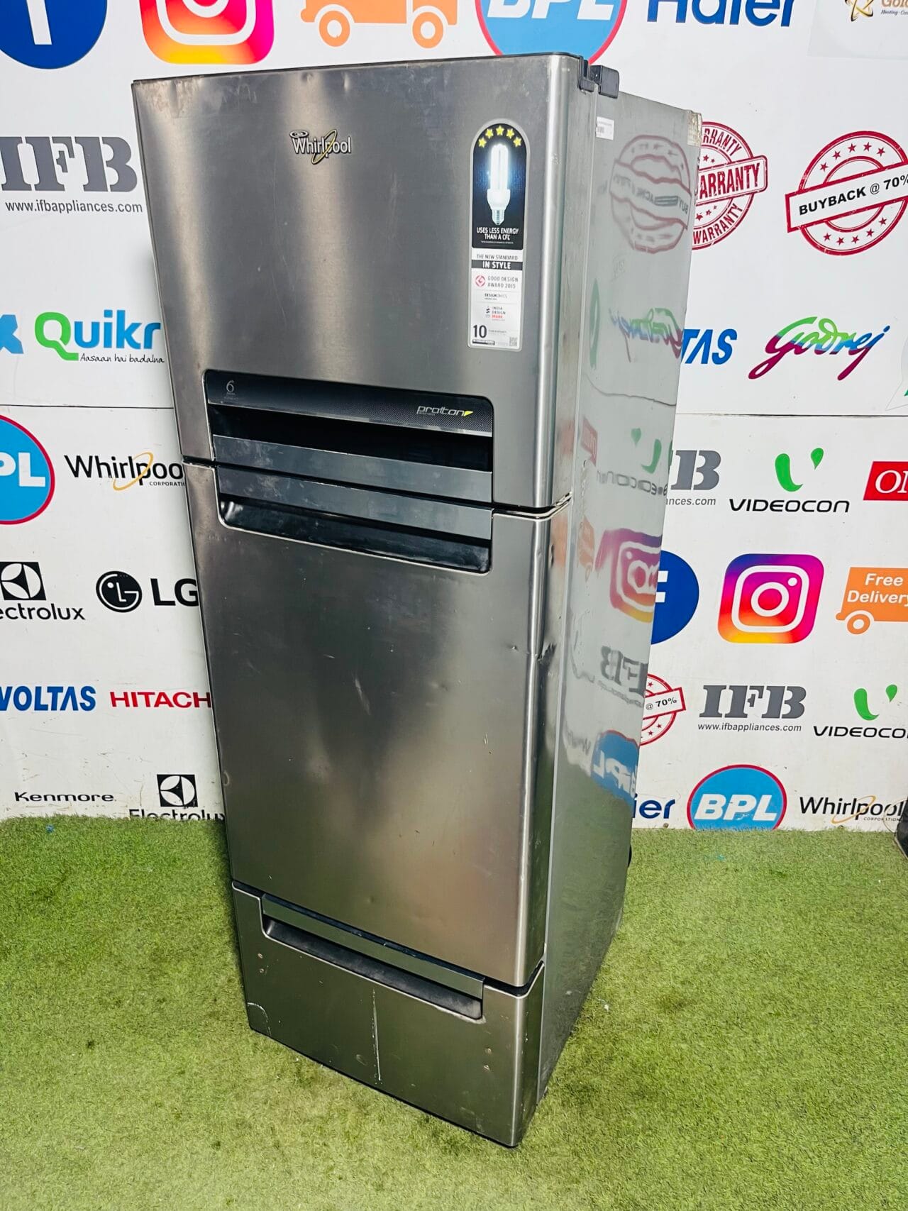 Whirlpool 6 sense proton 320 ltr steel finish   Inbuilt stabiliser triple door refrigerator - Image 5