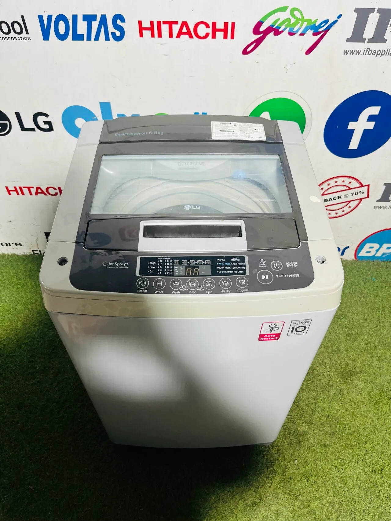 Lg smart diagnosis jet spray + inverter technology 6.5 kg gently used auto restart fully automatic top load washing machine - Image 2