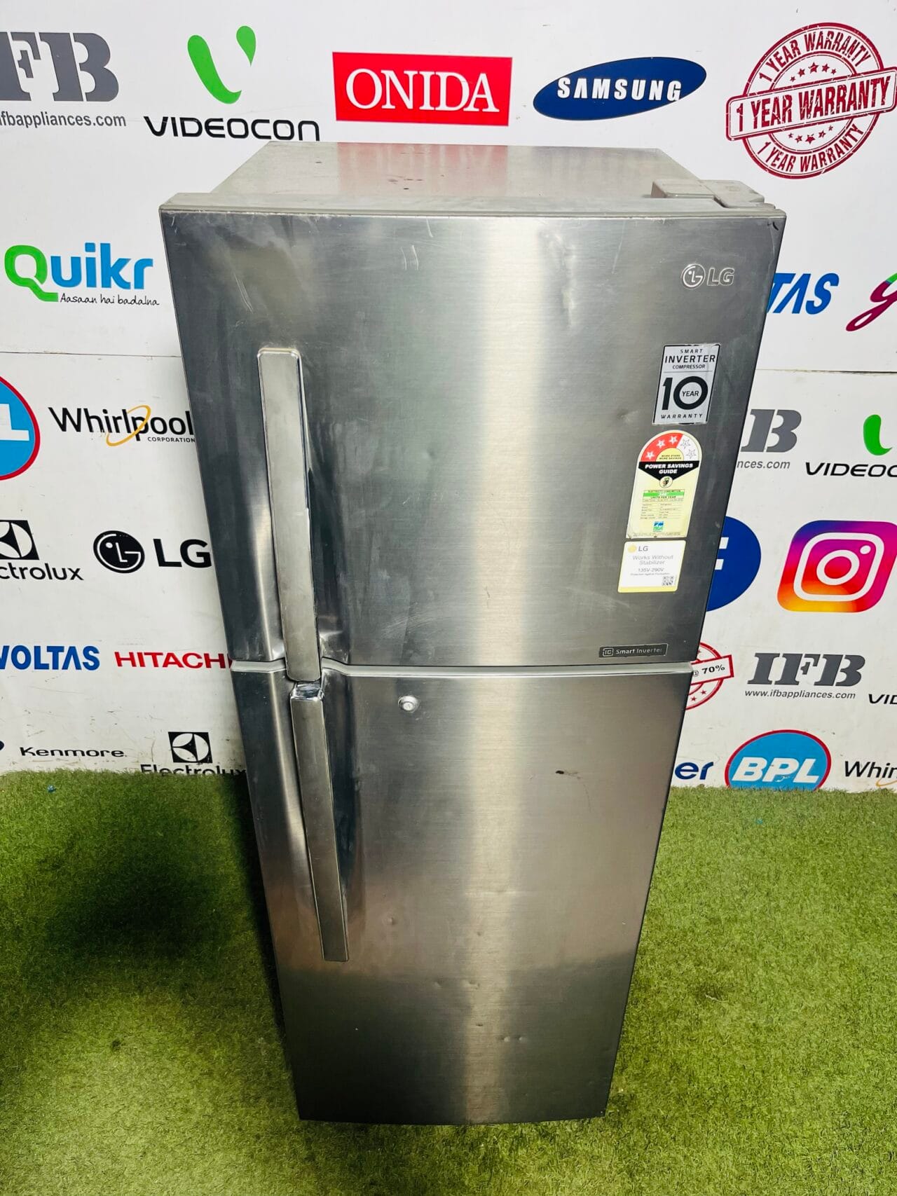 Lg multi air flow smart inverter with inbuilt stabiliser 320 ltr steel finish double door used refrigerator - Image 2