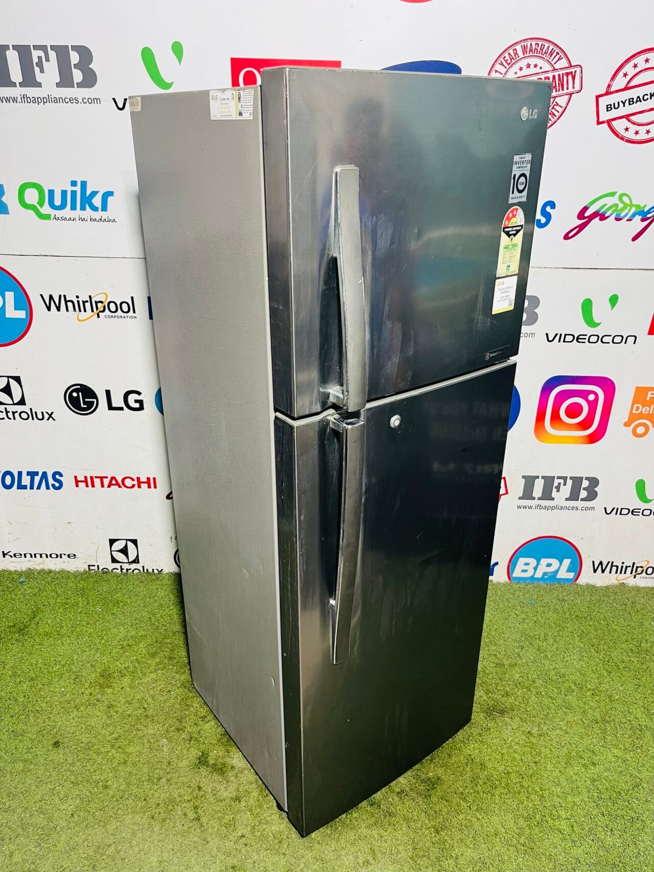 Lg multi air flow smart inverter with inbuilt stabiliser 320 ltr steel finish double door used refrigerator - Image 4