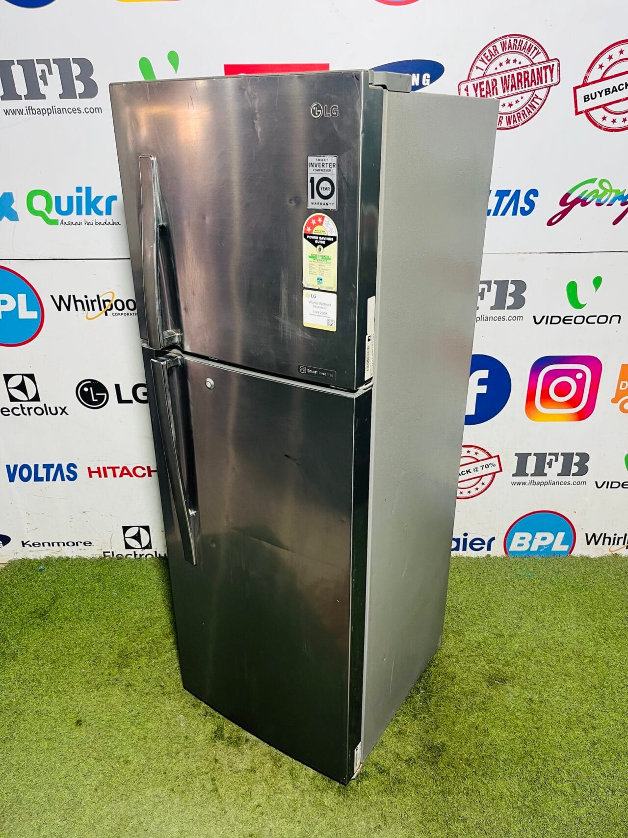 Lg multi air flow smart inverter with inbuilt stabiliser 320 ltr steel finish double door used refrigerator - Image 5
